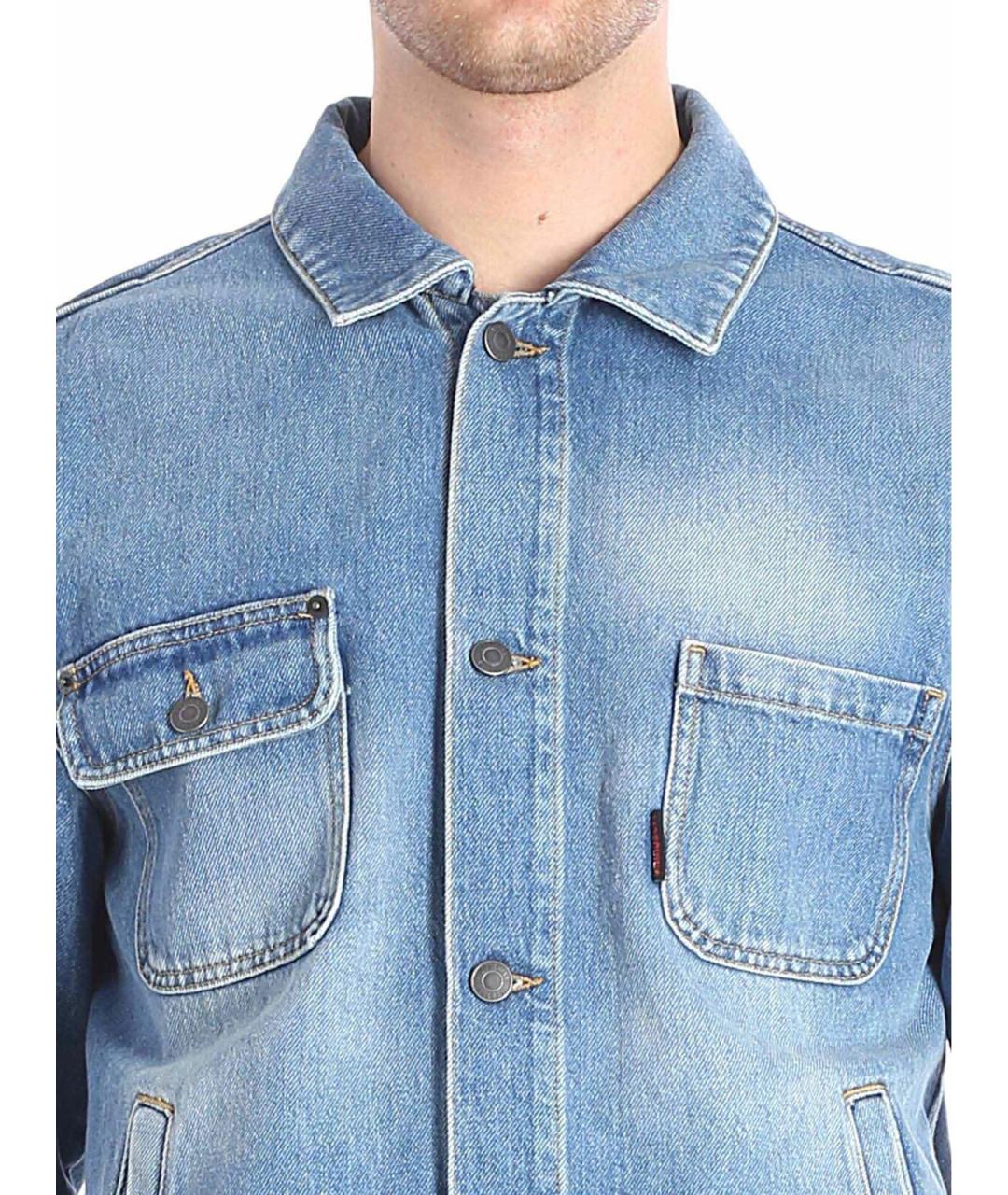 MOSCHINO Голубая хлопковая куртка, фото 4