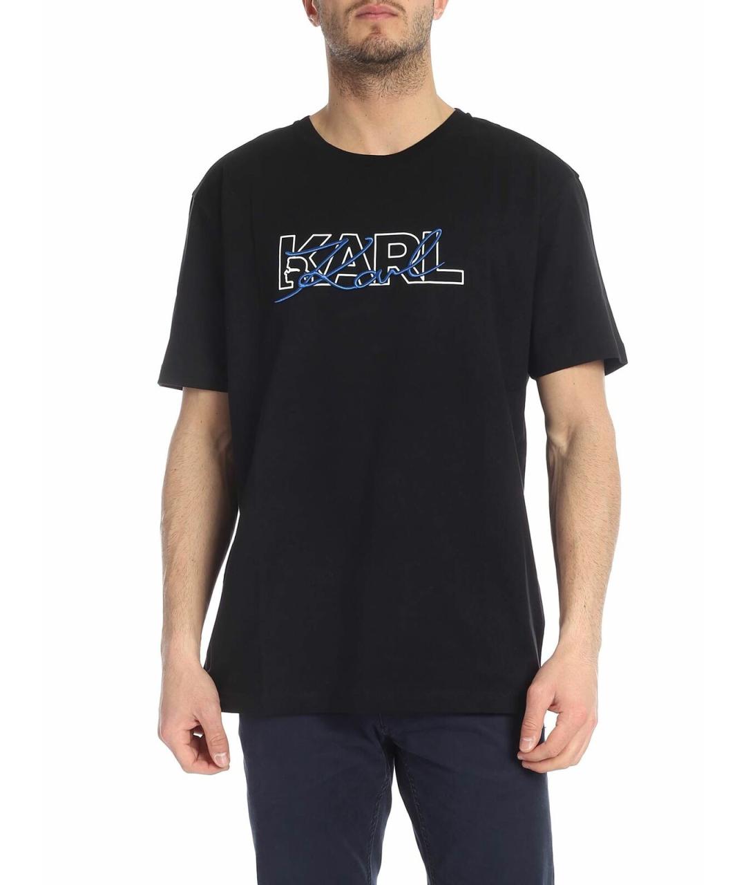 KARL LAGERFELD Черная хлопковая футболка, фото 1