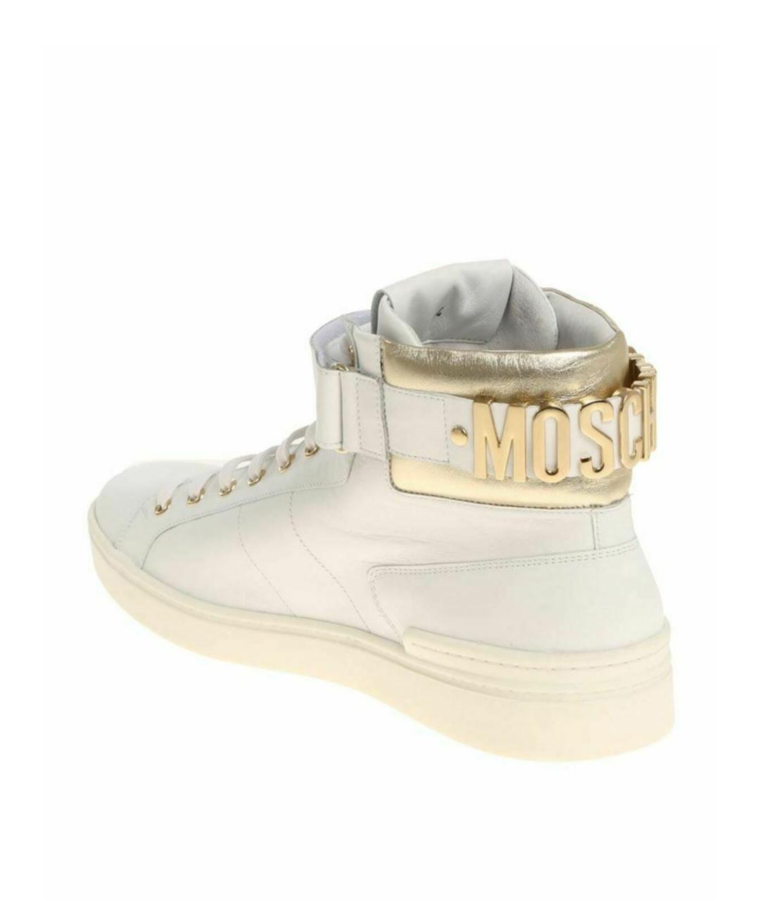 MOSCHINO Белые кожаные высокие кроссовки / кеды, фото 4
