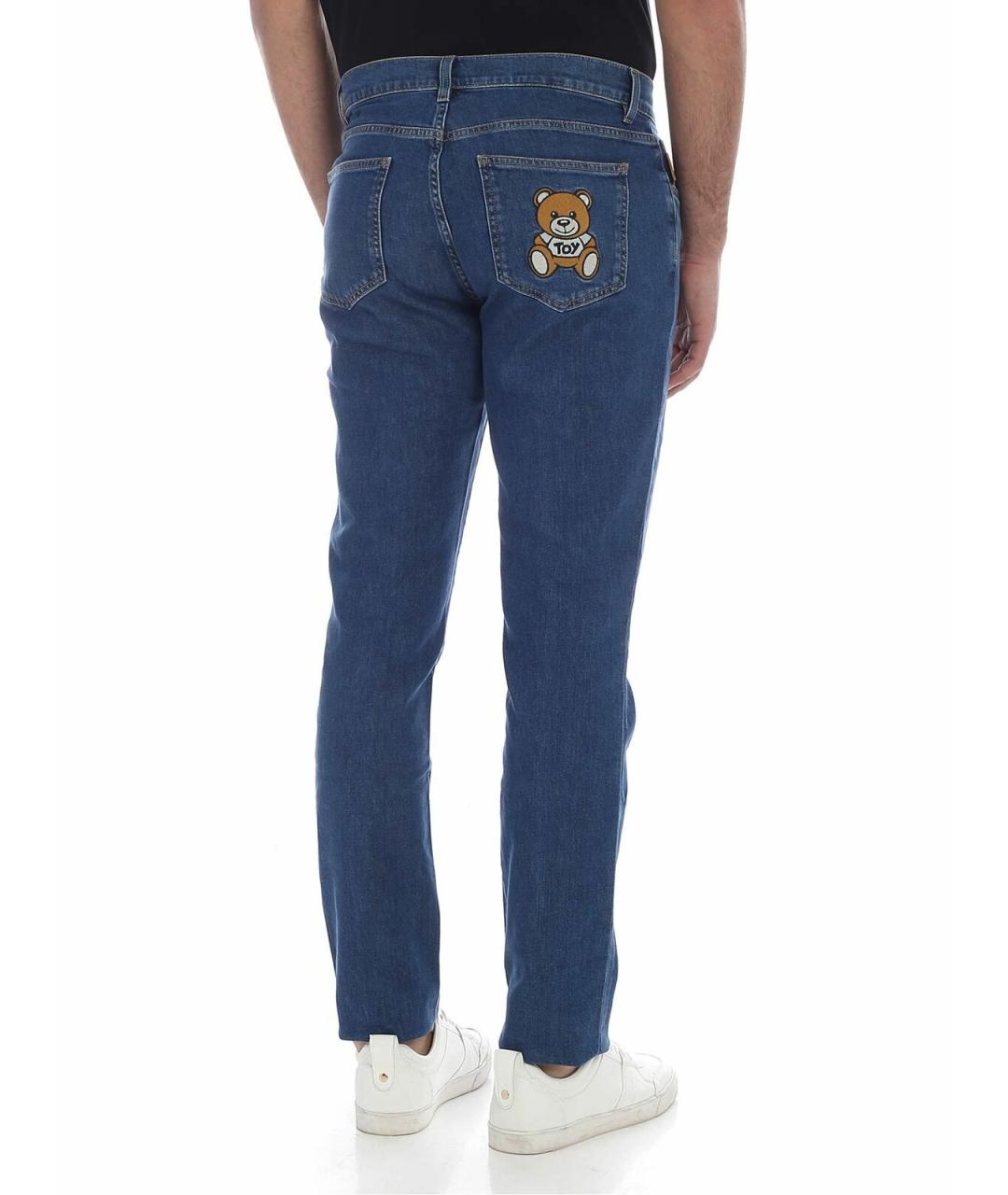 MOSCHINO Синие хлопковые прямые джинсы, фото 3