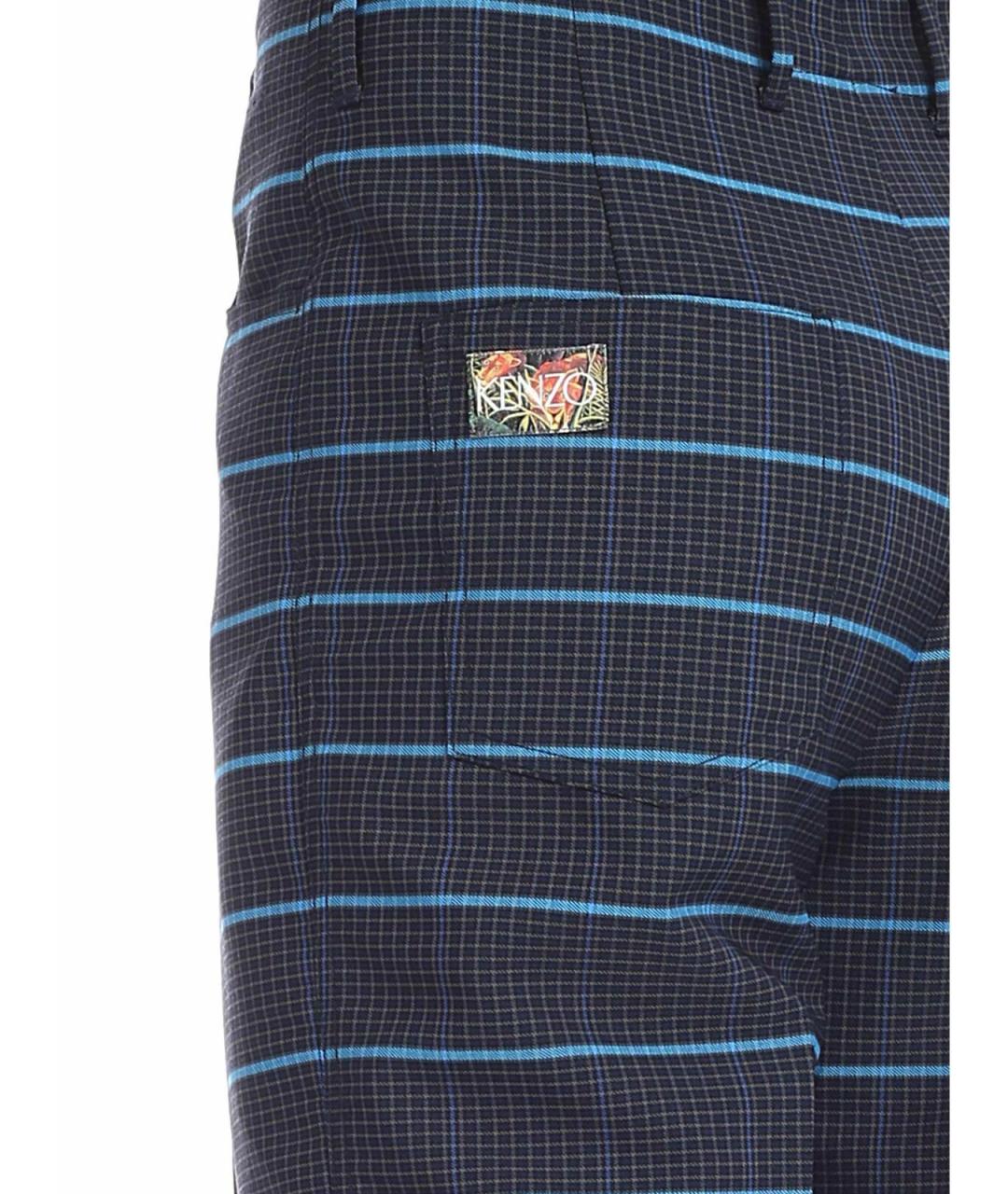 KENZO Синие полиэстеровые повседневные брюки, фото 4