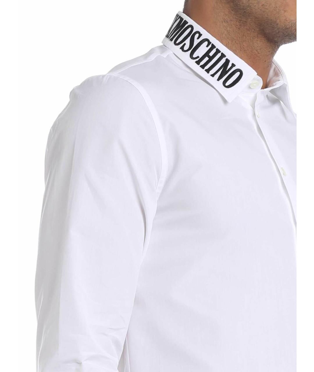 MOSCHINO Белая хлопковая классическая рубашка, фото 4