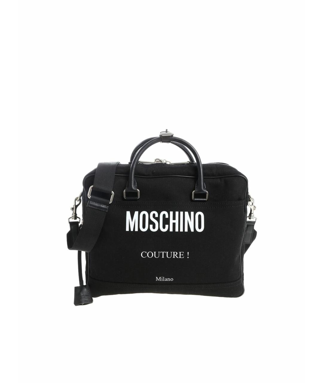 MOSCHINO Черная хлопковая сумка тоут, фото 1