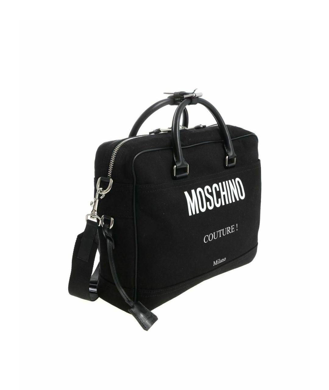 MOSCHINO Черная хлопковая сумка тоут, фото 2