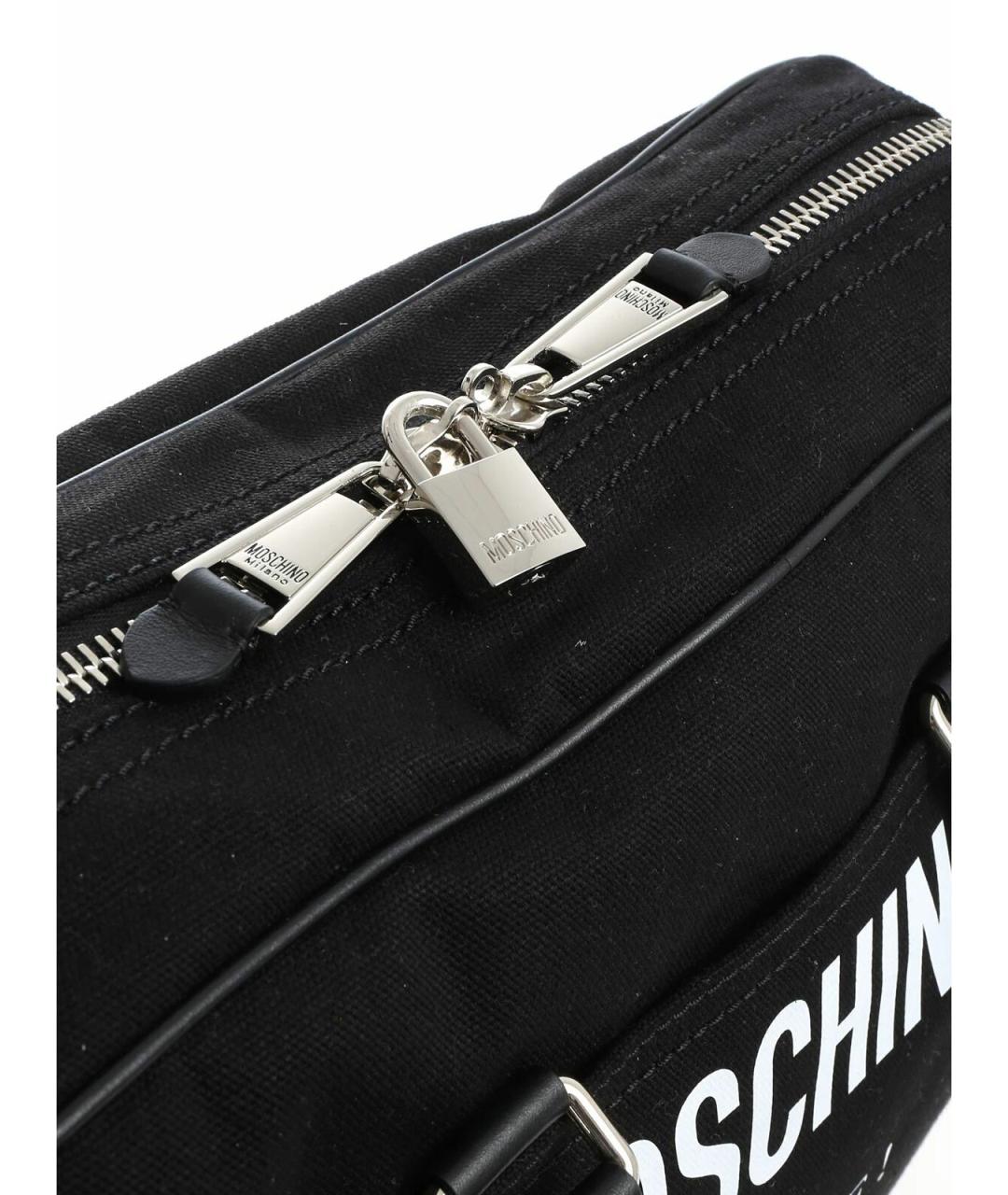 MOSCHINO Черная хлопковая сумка тоут, фото 4