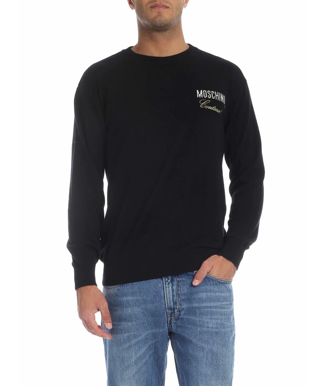 MOSCHINO Черный кашемировый джемпер / свитер, фото 1