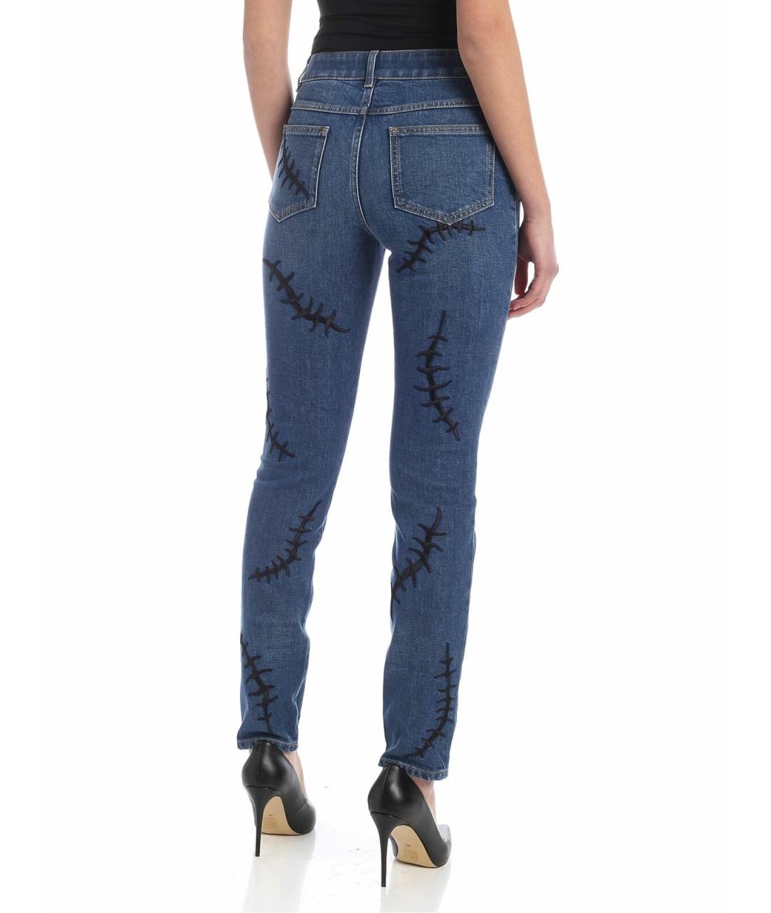 MOSCHINO Синие хлопковые прямые джинсы, фото 3