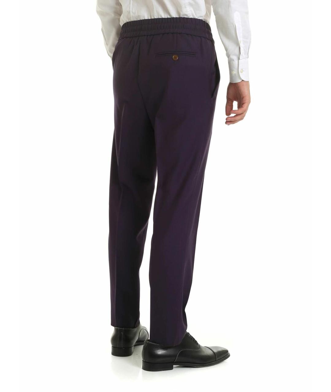 VIVIENNE WESTWOOD Фиолетовые хлопковые повседневные брюки, фото 3