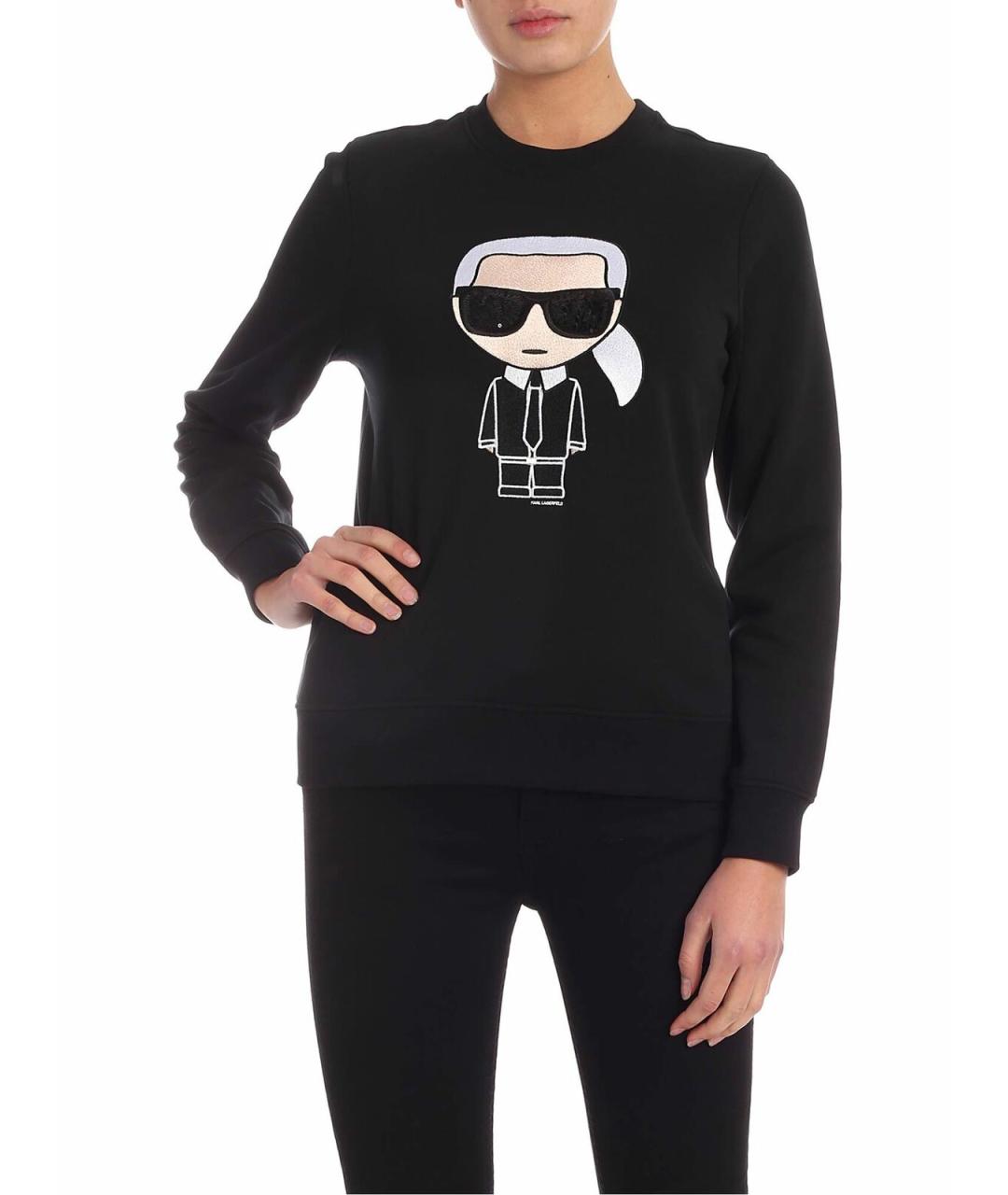KARL LAGERFELD Черная хлопковая футболка, фото 1