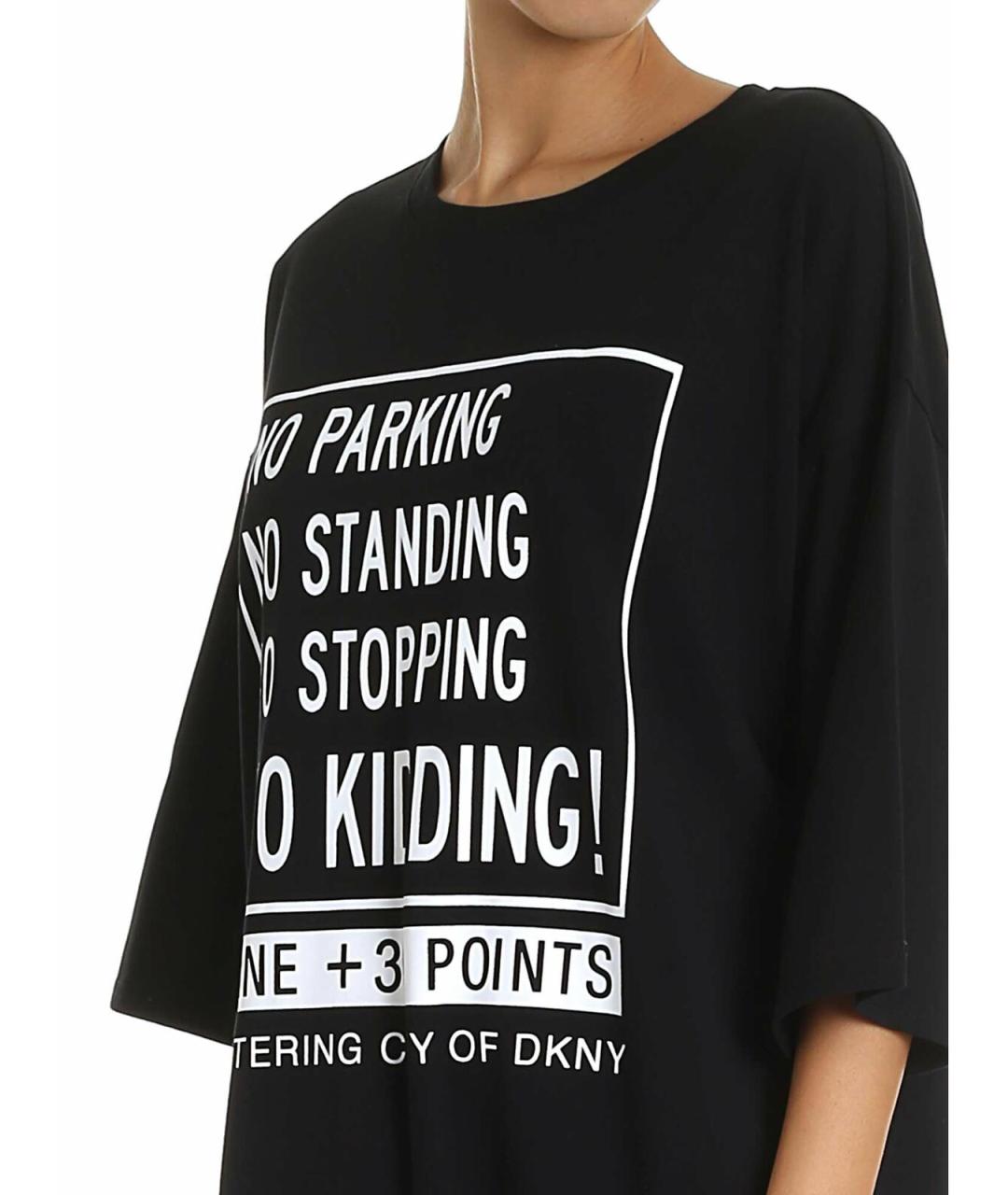 DKNY Черное хлопковое повседневное платье, фото 4