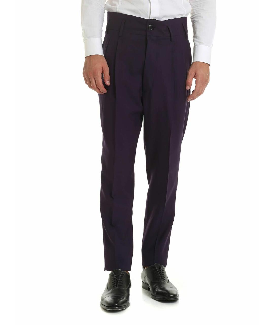 VIVIENNE WESTWOOD Фиолетовые хлопковые повседневные брюки, фото 1