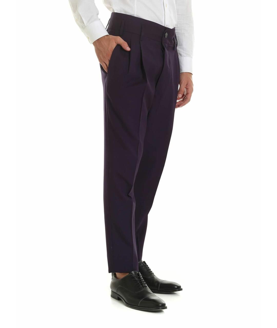 VIVIENNE WESTWOOD Фиолетовые хлопковые повседневные брюки, фото 2