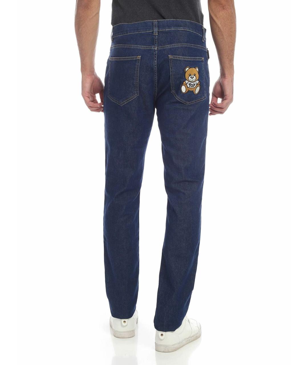 MOSCHINO Синие хлопковые прямые джинсы, фото 3
