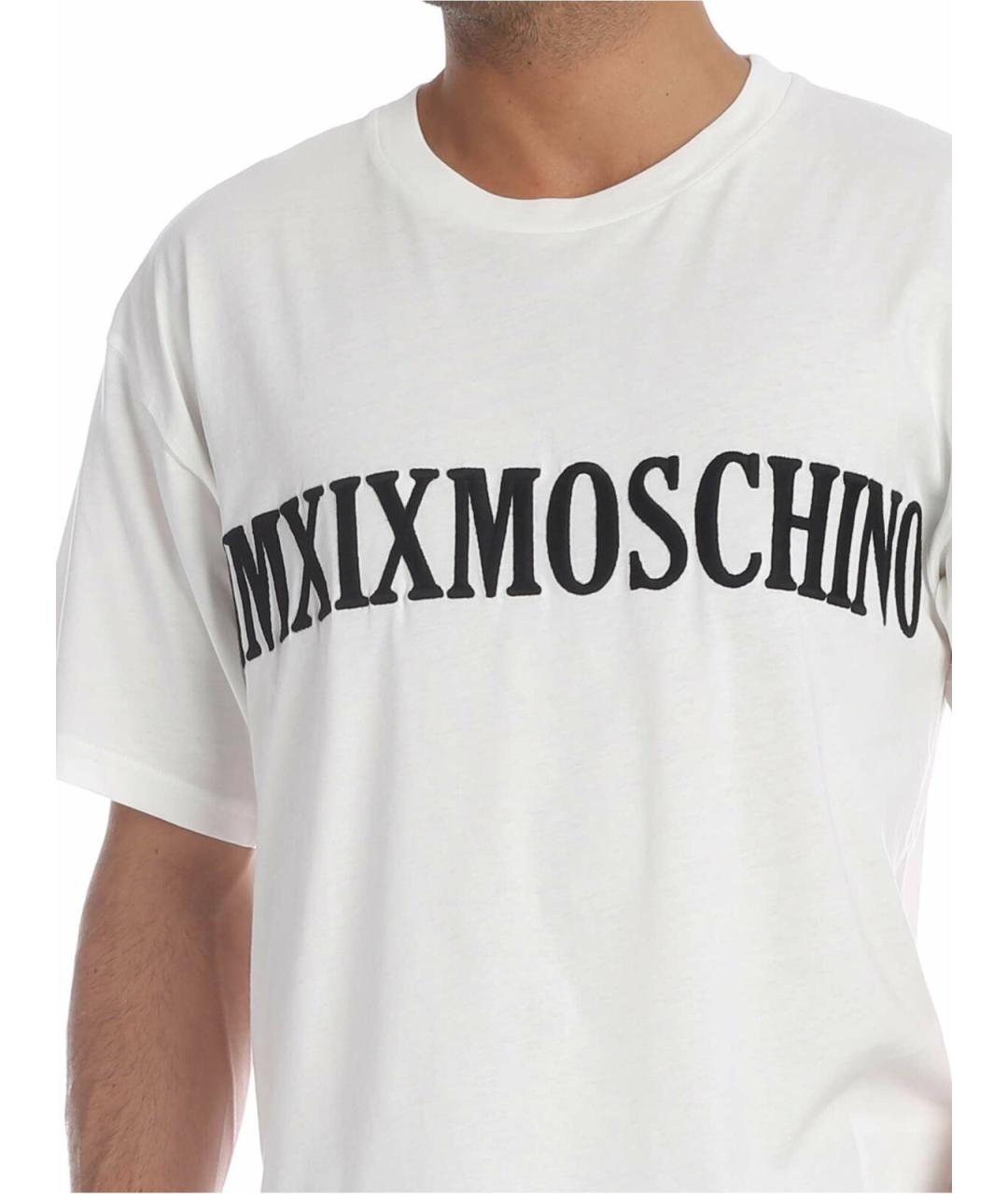 MOSCHINO Белая хлопковая футболка, фото 4