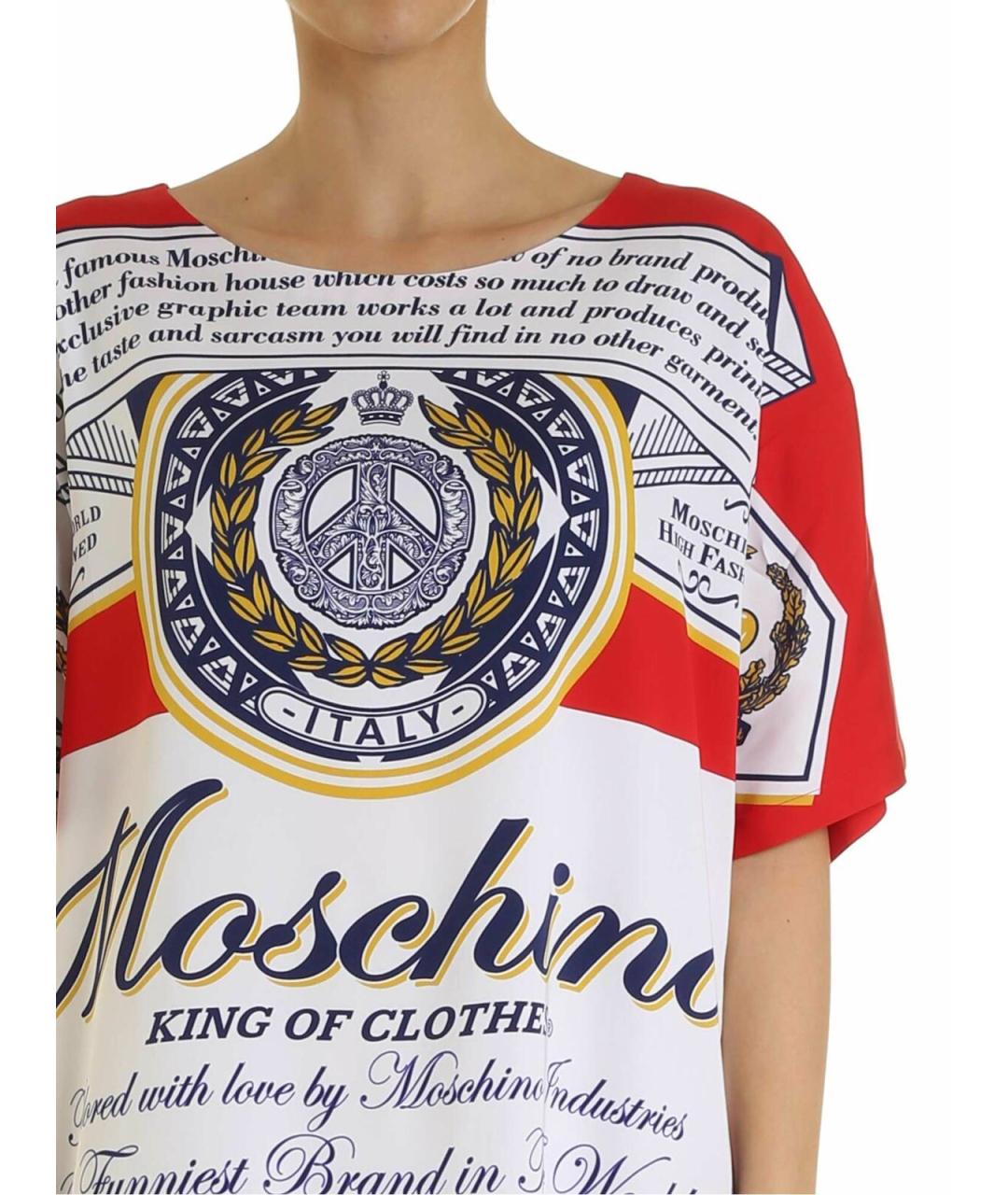 MOSCHINO Красное вискозное повседневное платье, фото 4