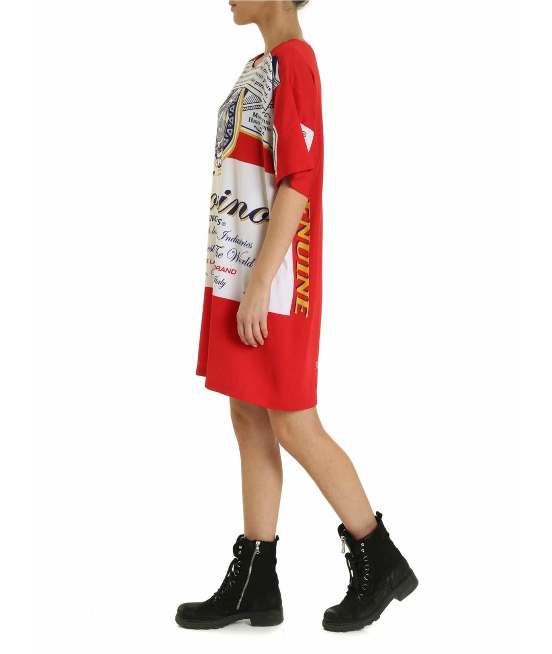 MOSCHINO Красное вискозное повседневное платье, фото 2