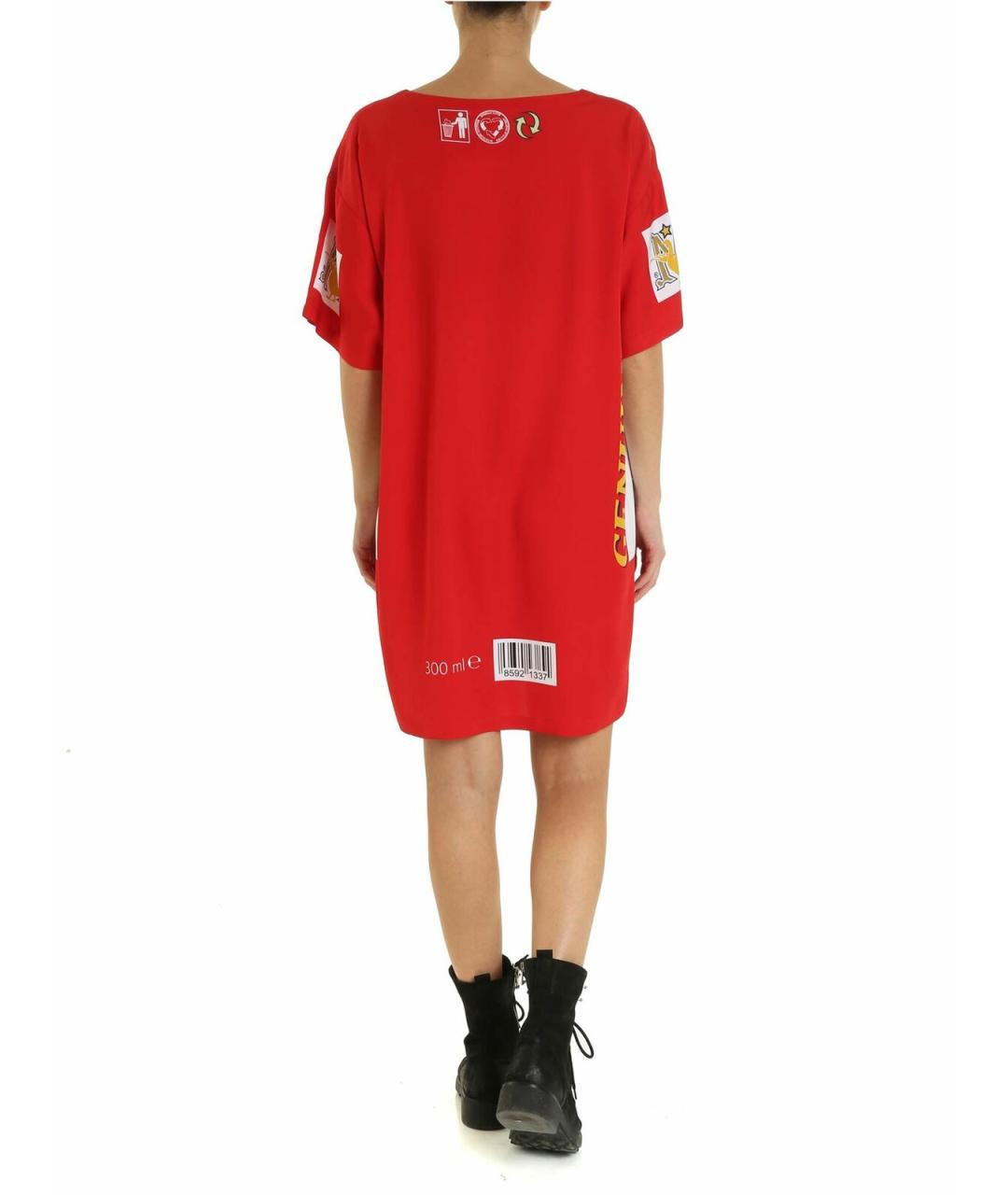 MOSCHINO Красное вискозное повседневное платье, фото 3