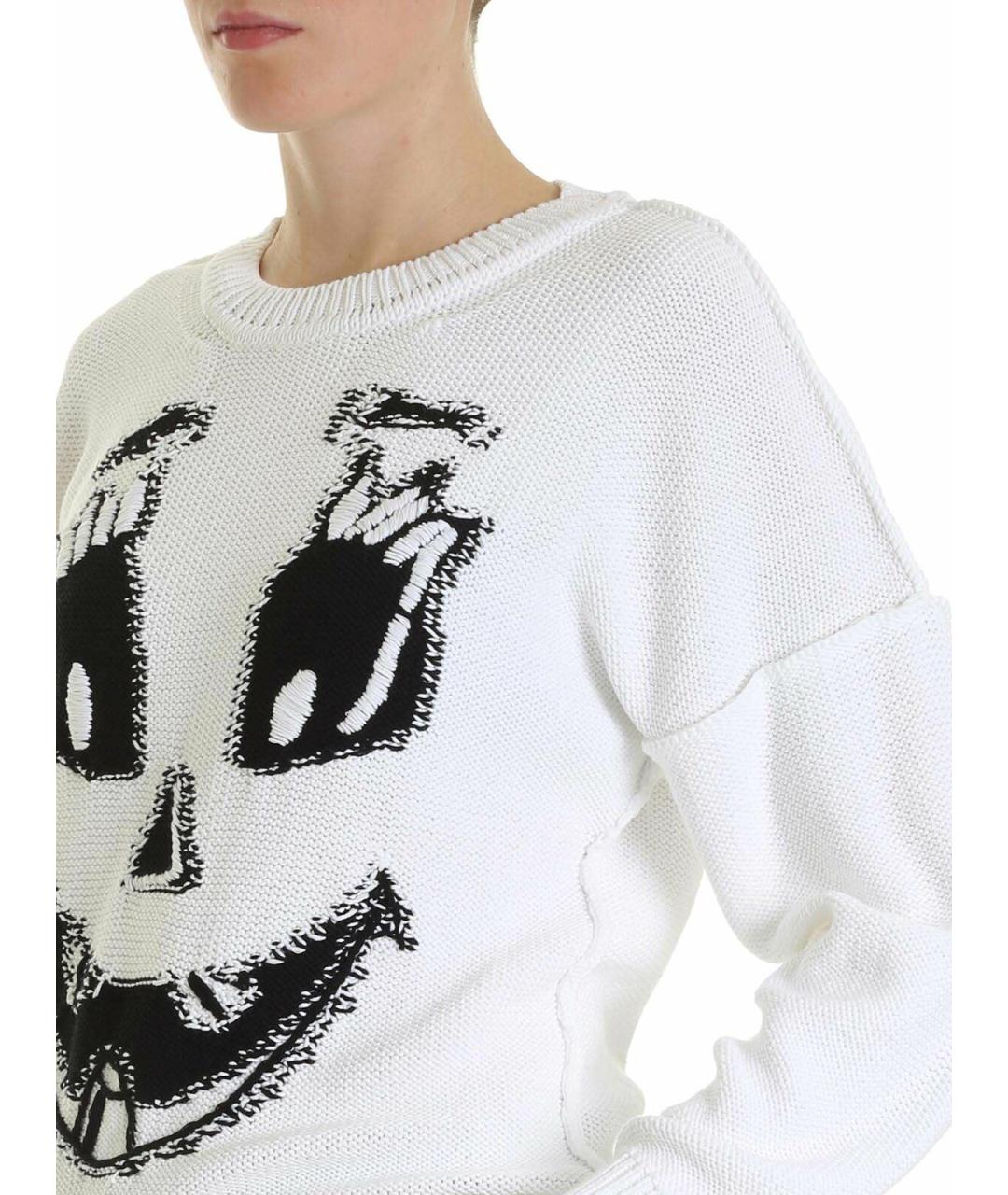 MOSCHINO Белый хлопковый джемпер / свитер, фото 4