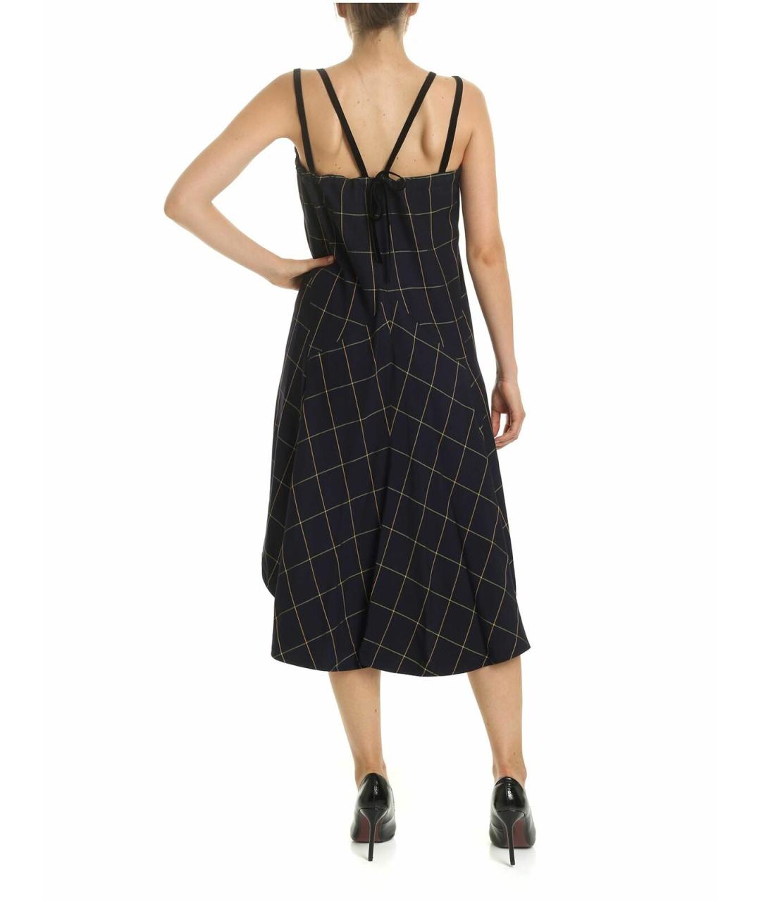 ALEXANDER MCQUEEN Синее вискозное повседневное платье, фото 3