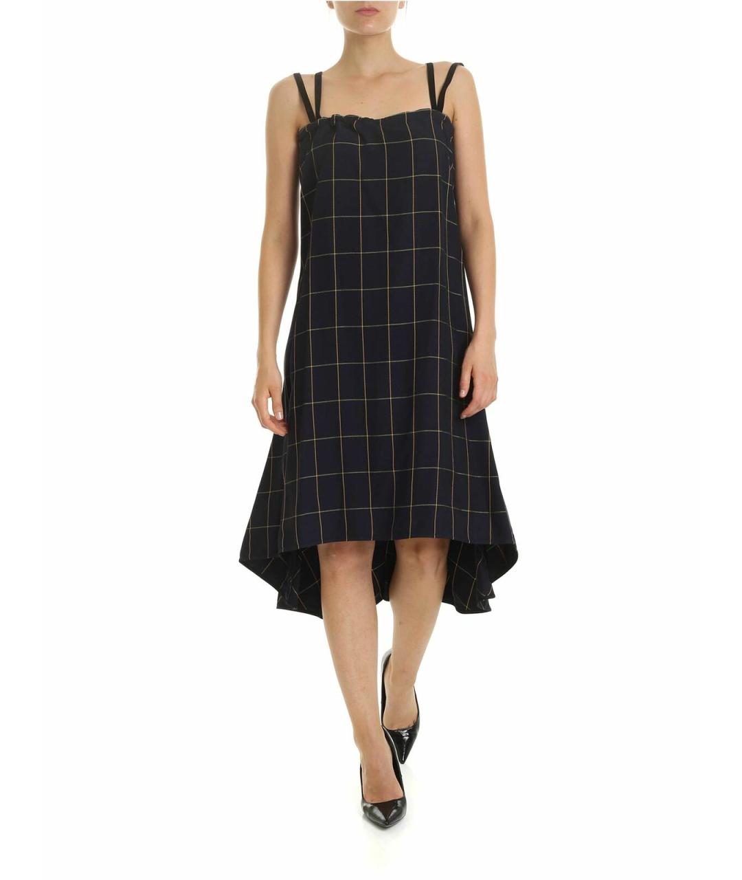 ALEXANDER MCQUEEN Синее вискозное повседневное платье, фото 1