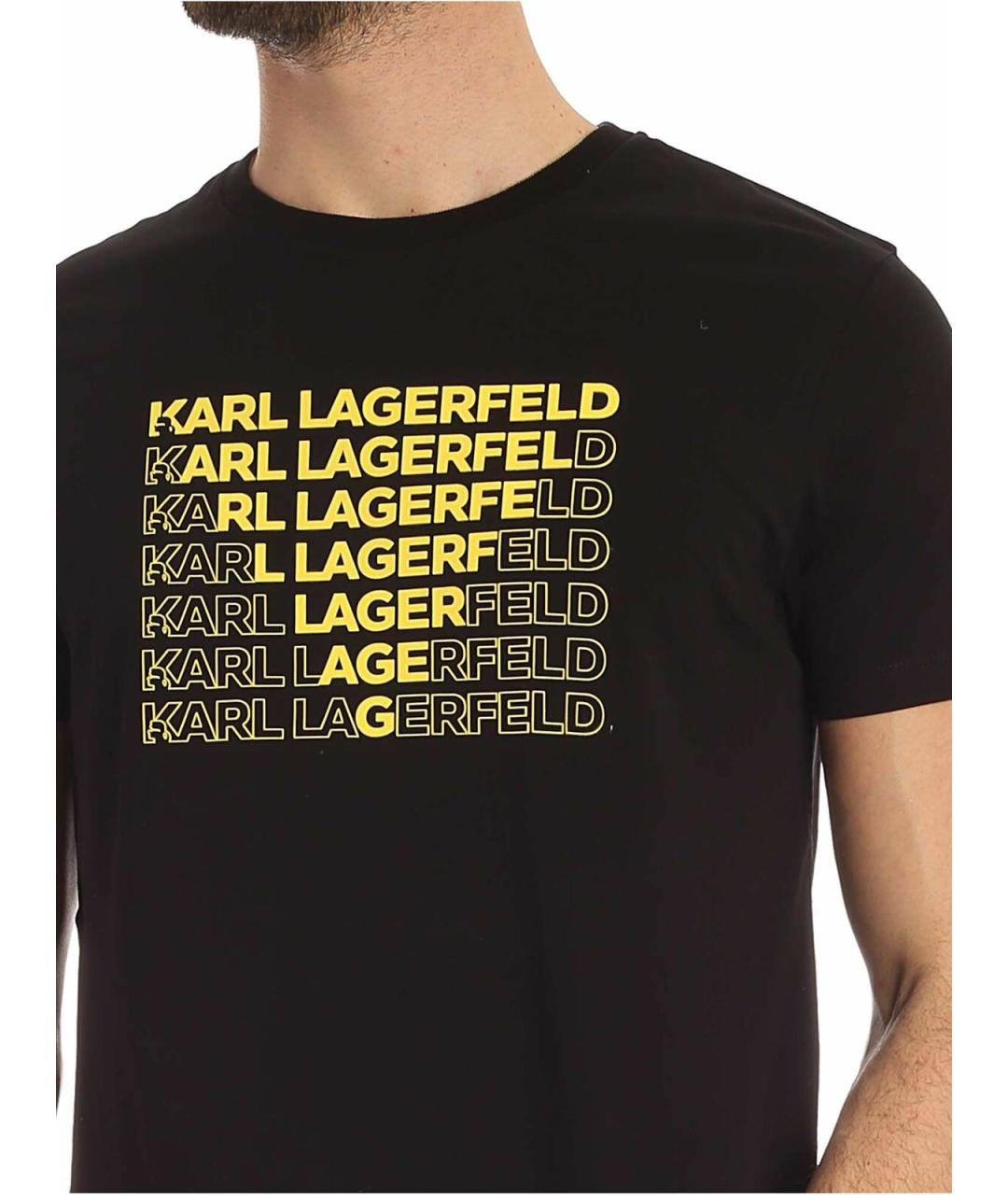 KARL LAGERFELD Черная хлопковая футболка, фото 4