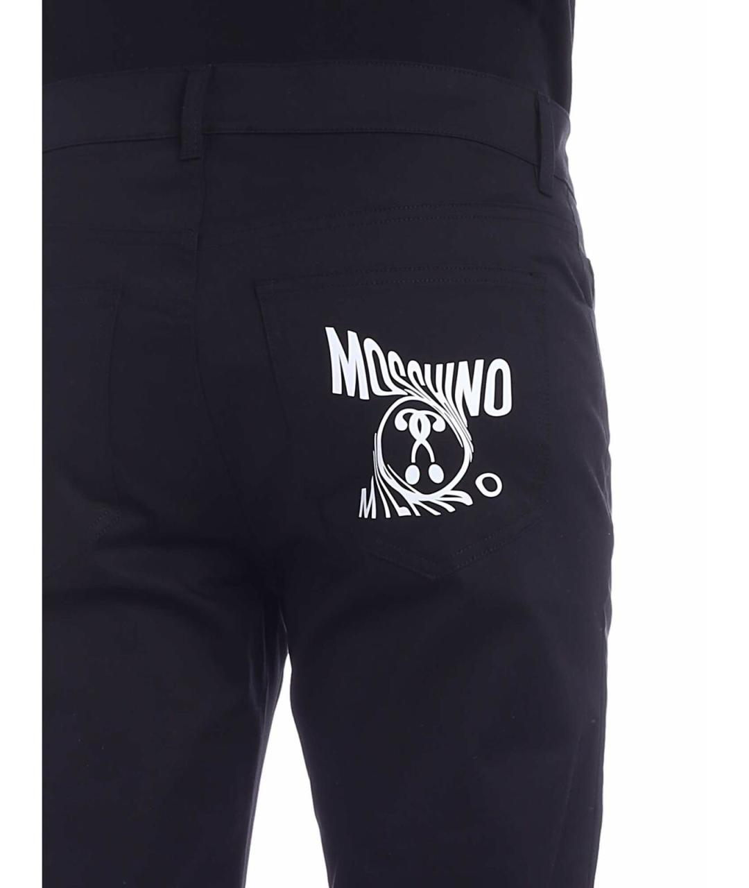 MOSCHINO Черные хлопковые прямые джинсы, фото 4