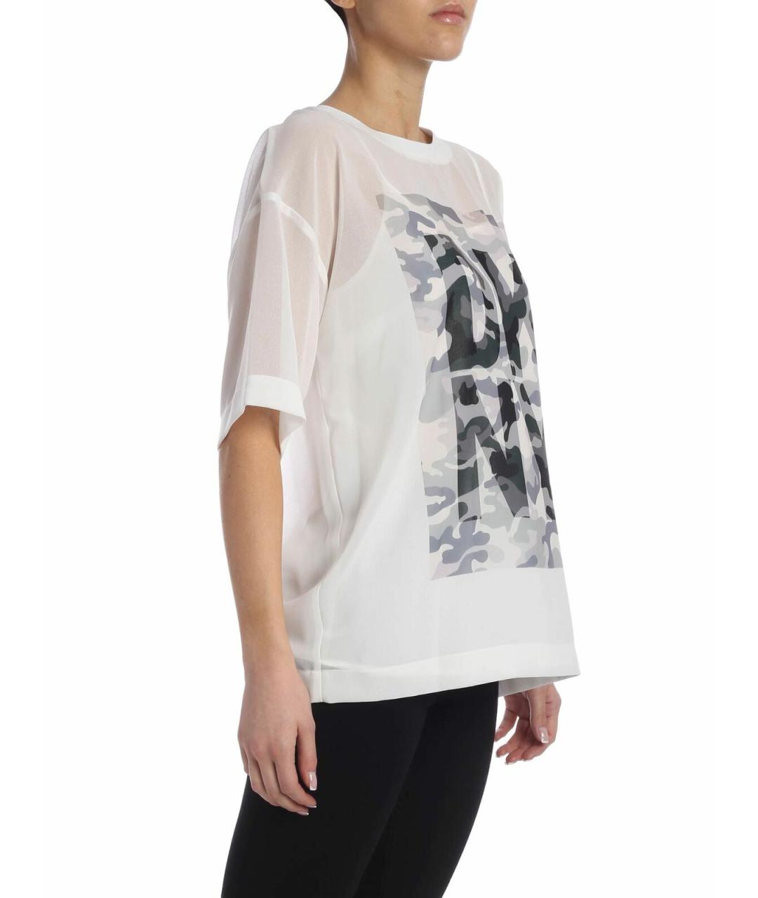 DKNY Белая полиэстеровая футболка, фото 2