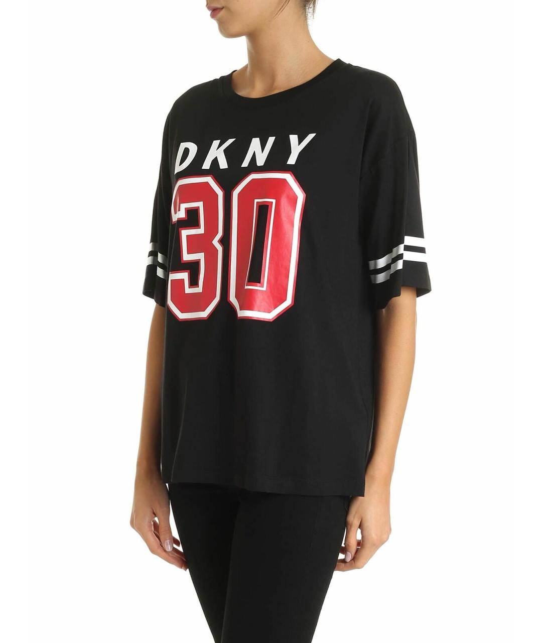 DKNY Черная хлопковая футболка, фото 2