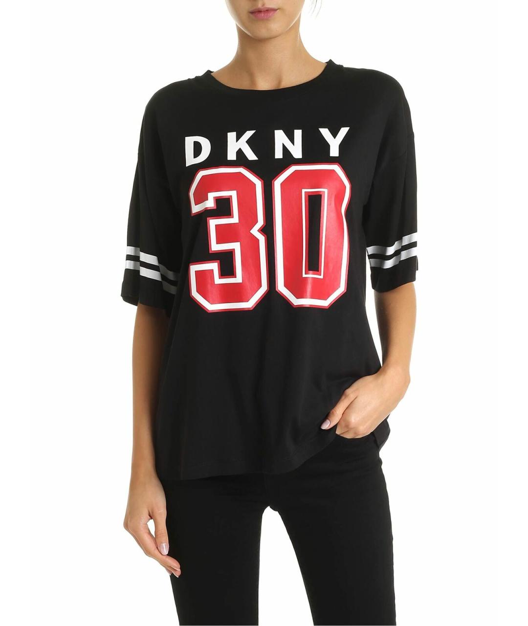 DKNY Черная хлопковая футболка, фото 5