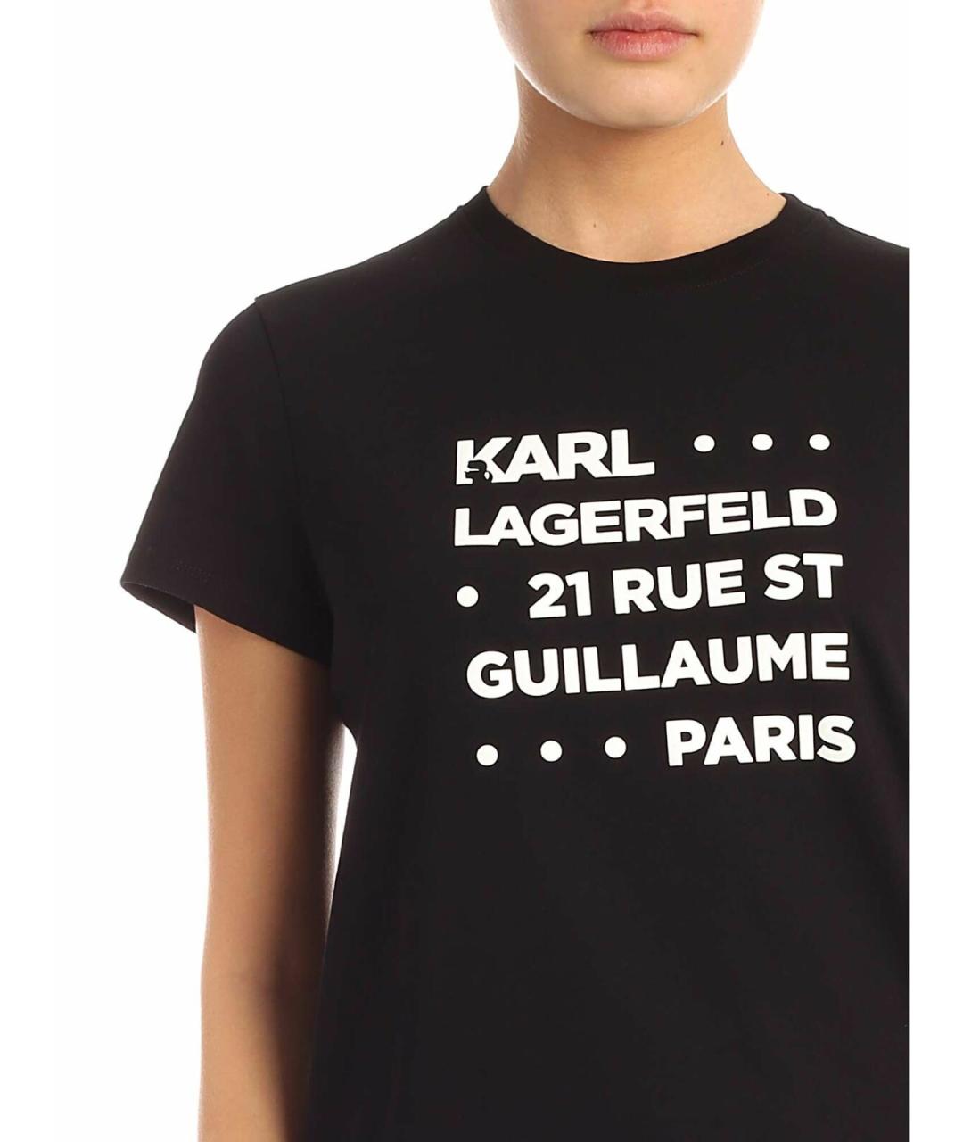 KARL LAGERFELD Черная хлопковая футболка, фото 4