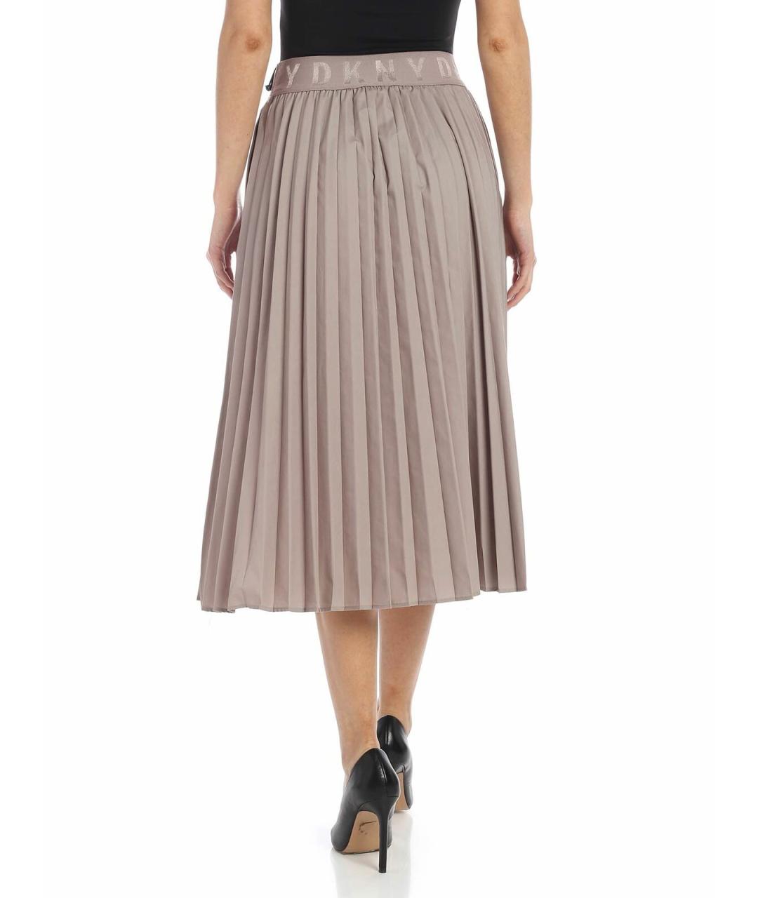 DKNY Бежевая полиэстеровая юбка миди, фото 3