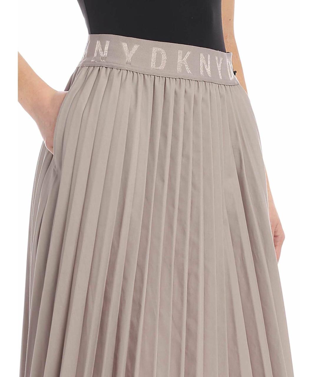 DKNY Бежевая полиэстеровая юбка миди, фото 4