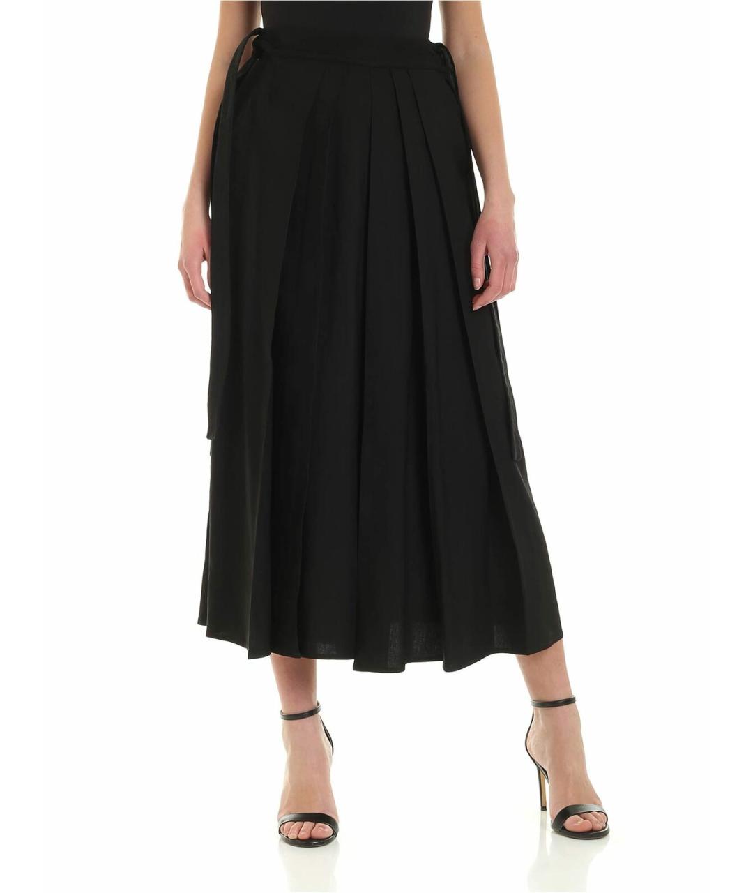 ALEXANDER MCQUEEN Черные льняные брюки широкие, фото 1