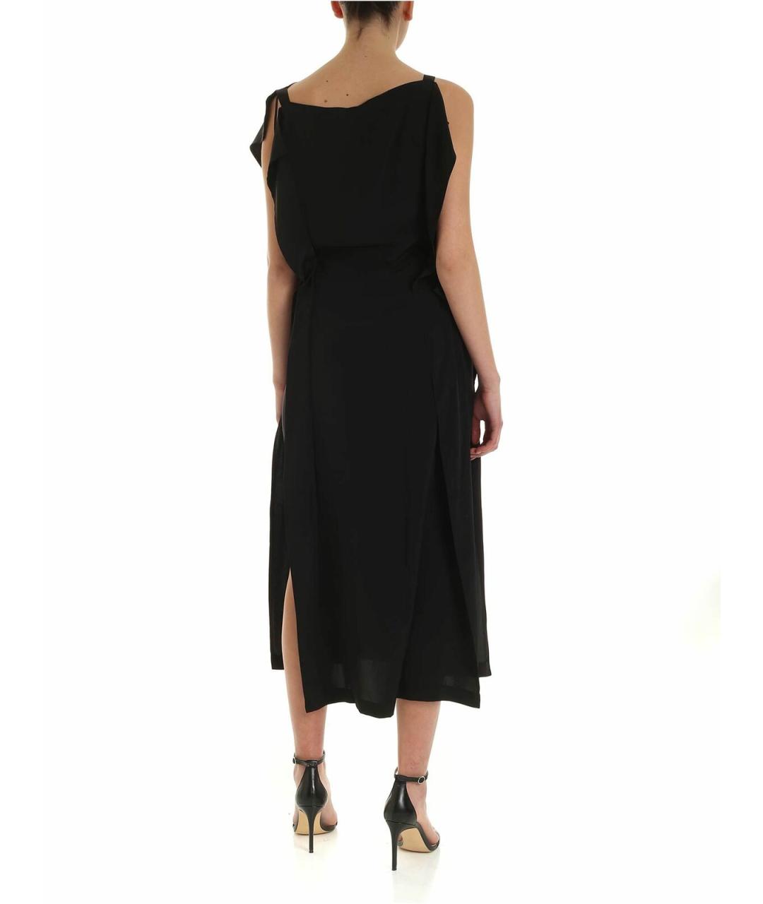 ALEXANDER MCQUEEN Черное полиэстеровое платье, фото 3