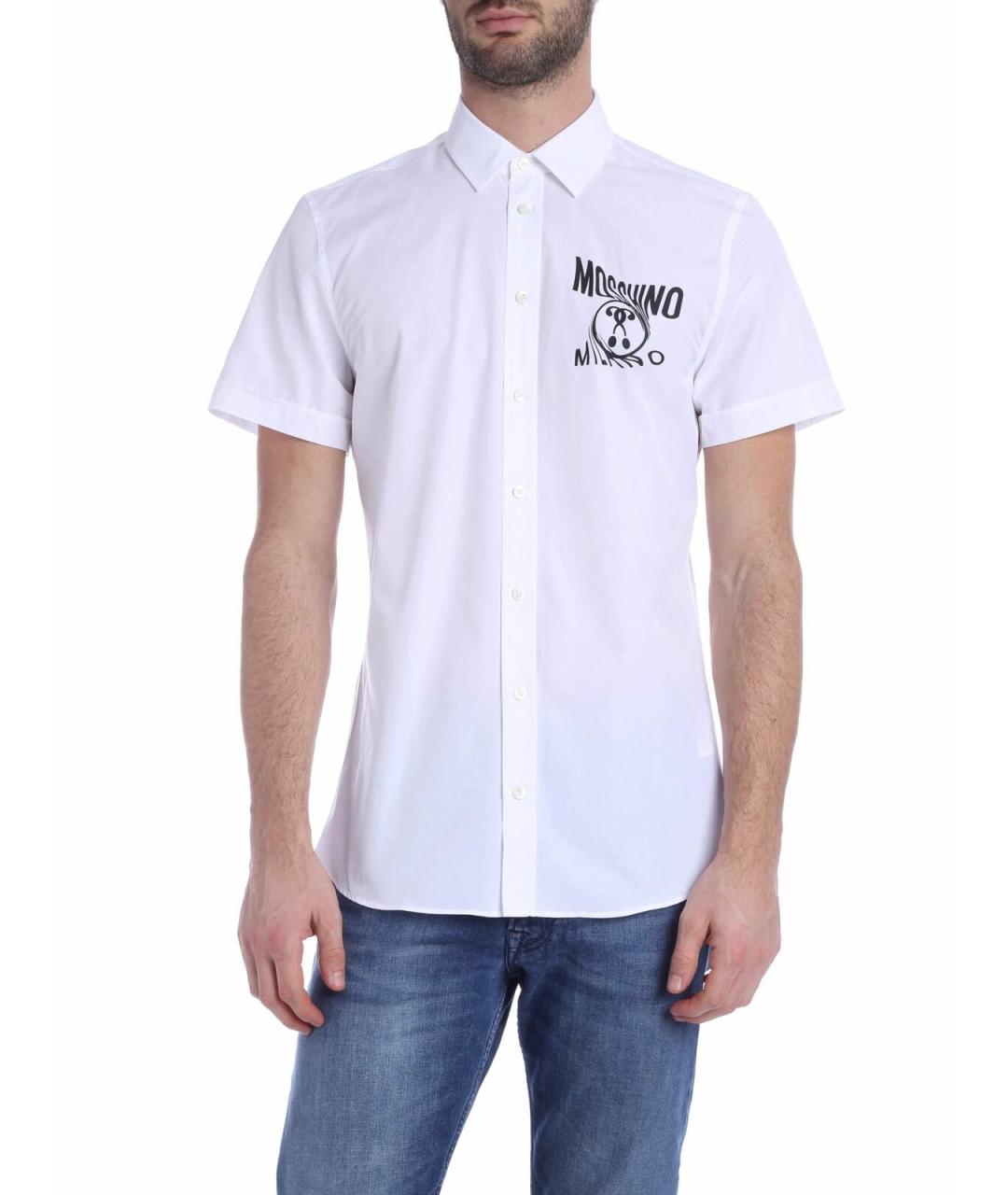 MOSCHINO Белая хлопковая классическая рубашка, фото 1