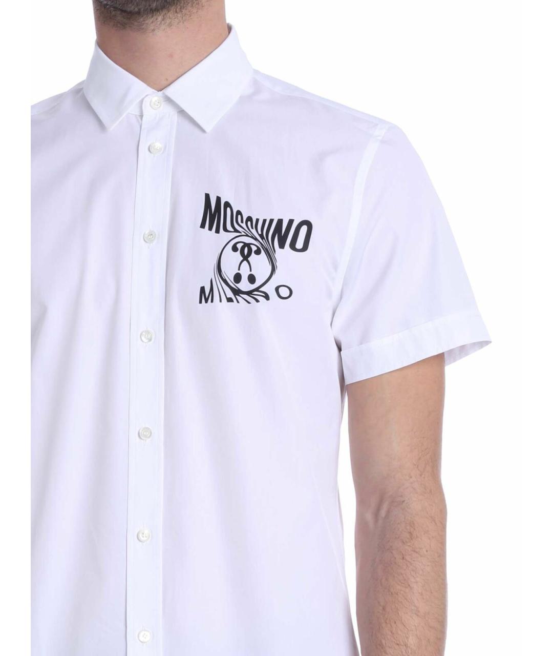 MOSCHINO Белая хлопковая классическая рубашка, фото 4