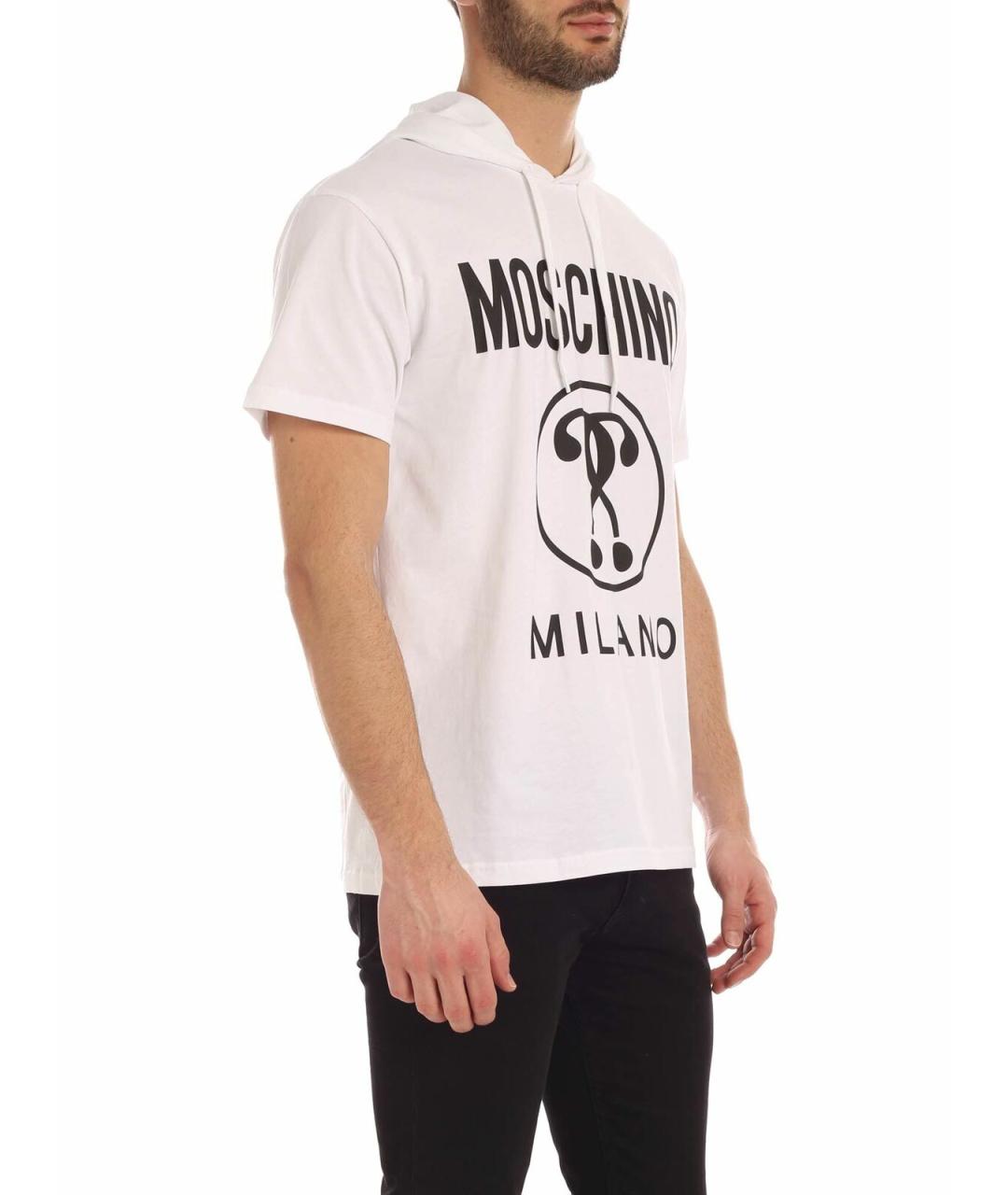 MOSCHINO Белая хлопковая футболка, фото 2