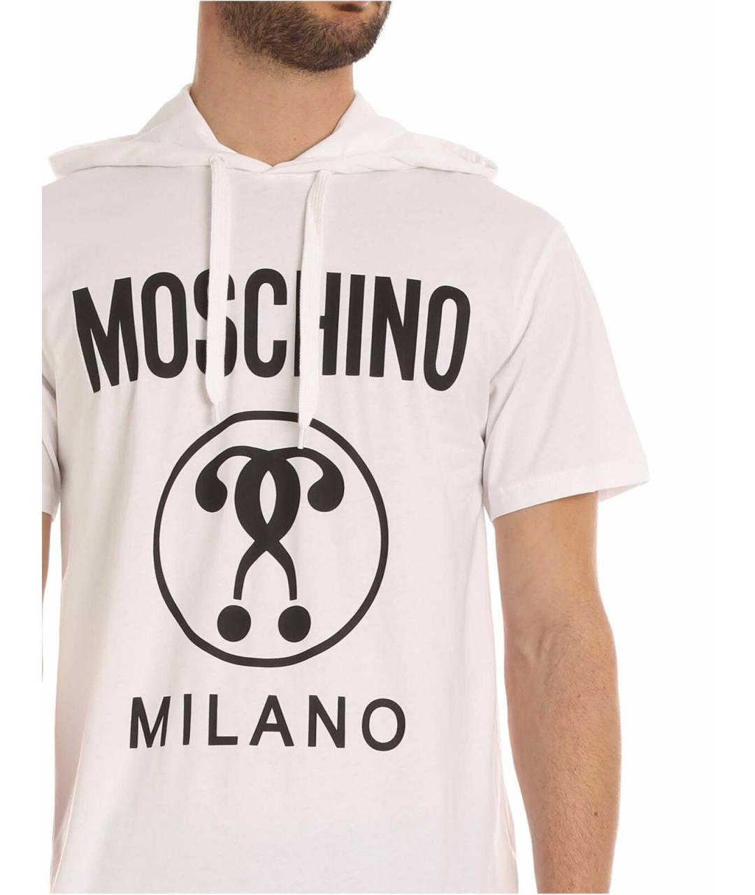 MOSCHINO Белая хлопковая футболка, фото 4
