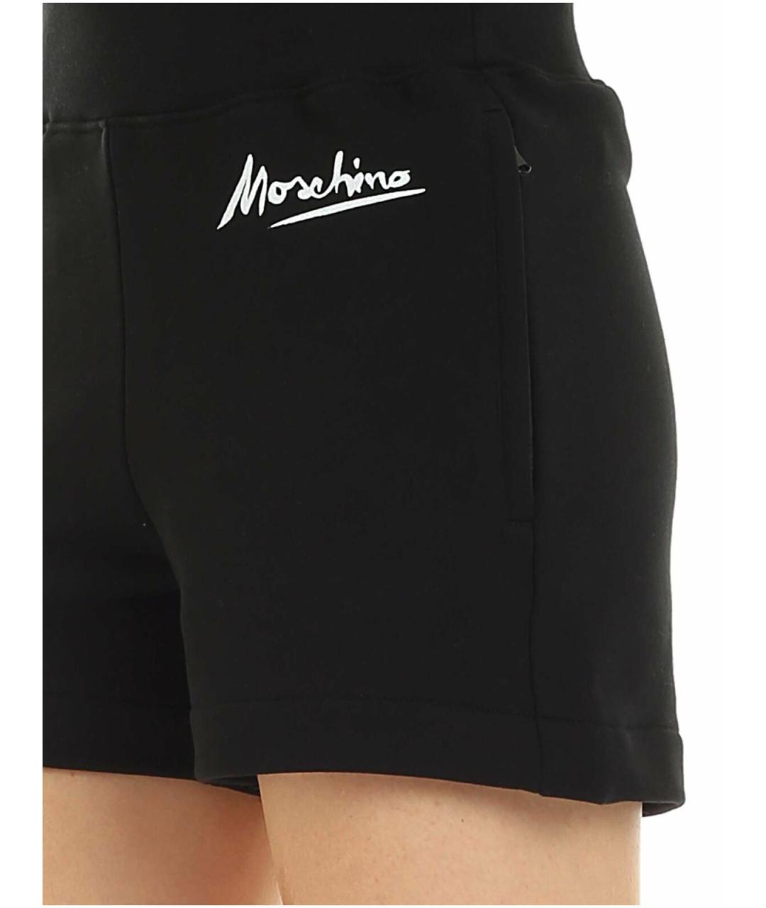 MOSCHINO Черные хлопковые шорты, фото 4