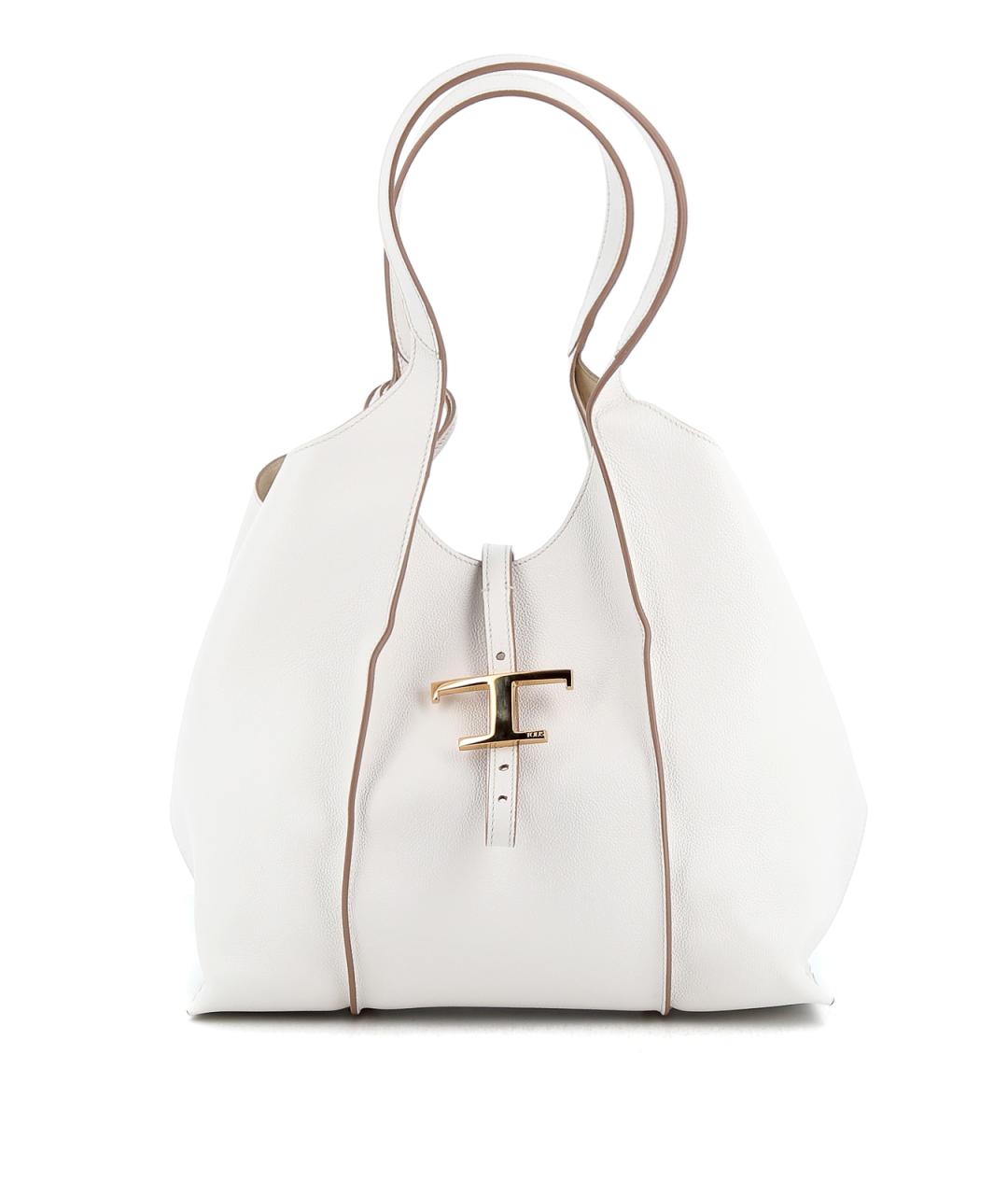 TOD'S Белая кожаная сумка тоут, фото 1