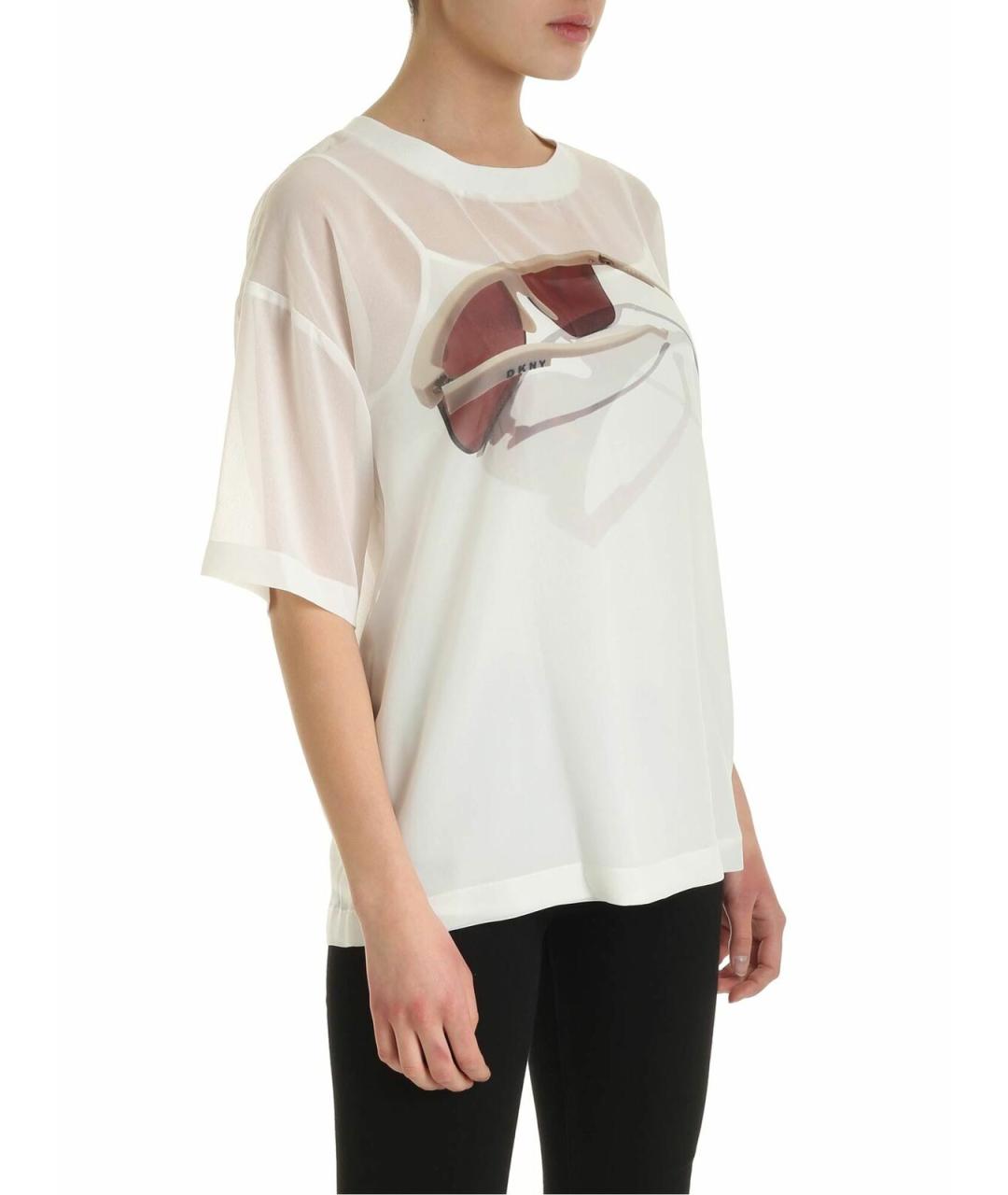 DKNY Белая полиэстеровая футболка, фото 2