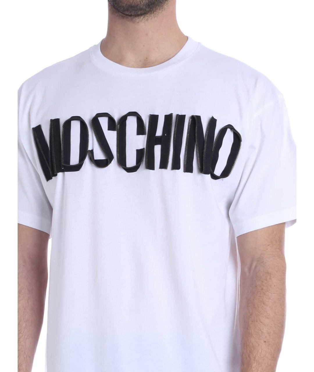 MOSCHINO Белая хлопковая футболка, фото 4