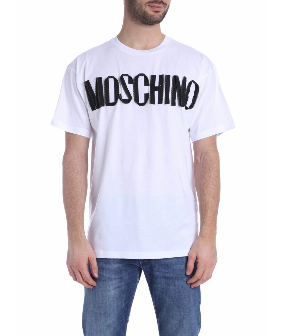 MOSCHINO Белая хлопковая футболка, фото 1