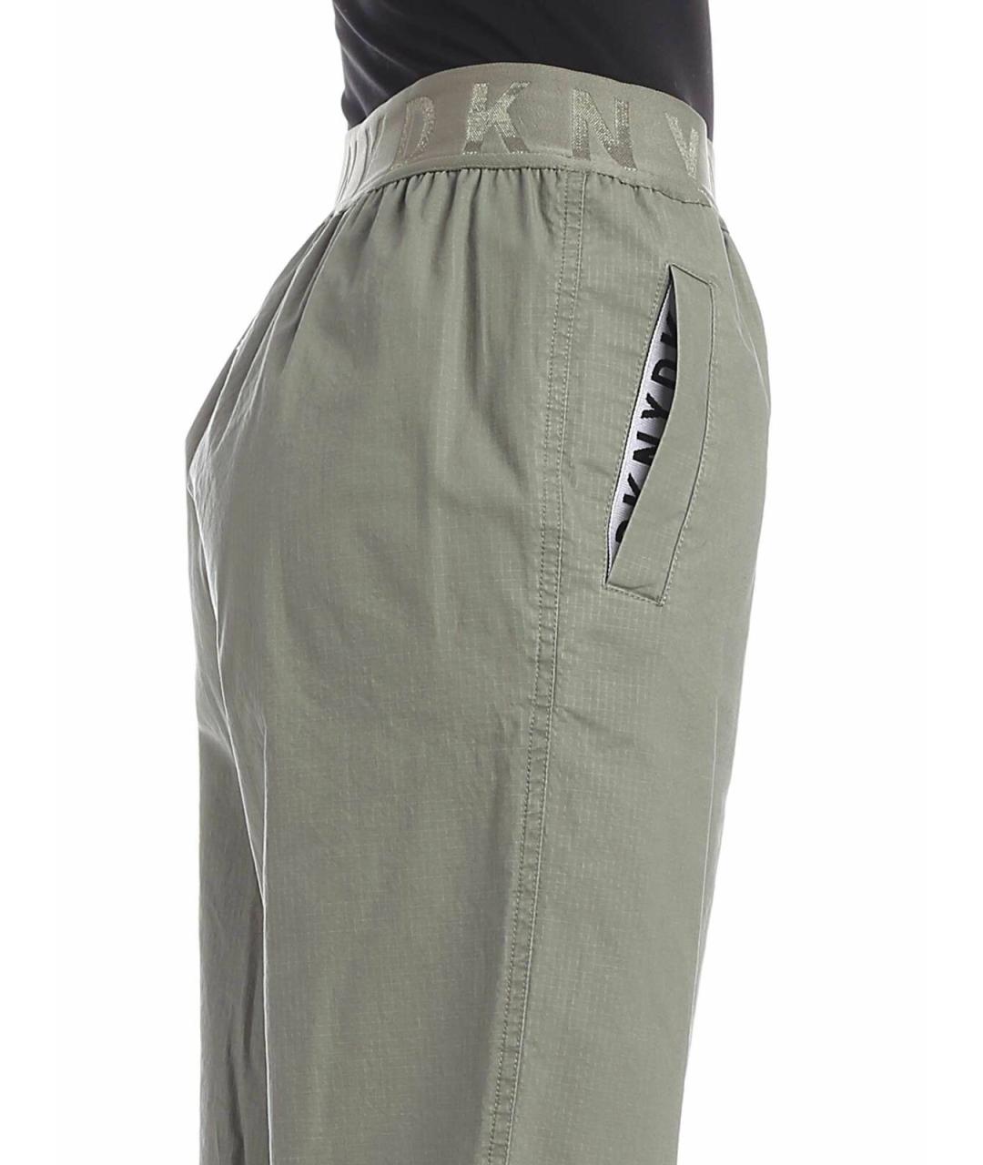 DKNY Зеленые хлопковые брюки широкие, фото 4