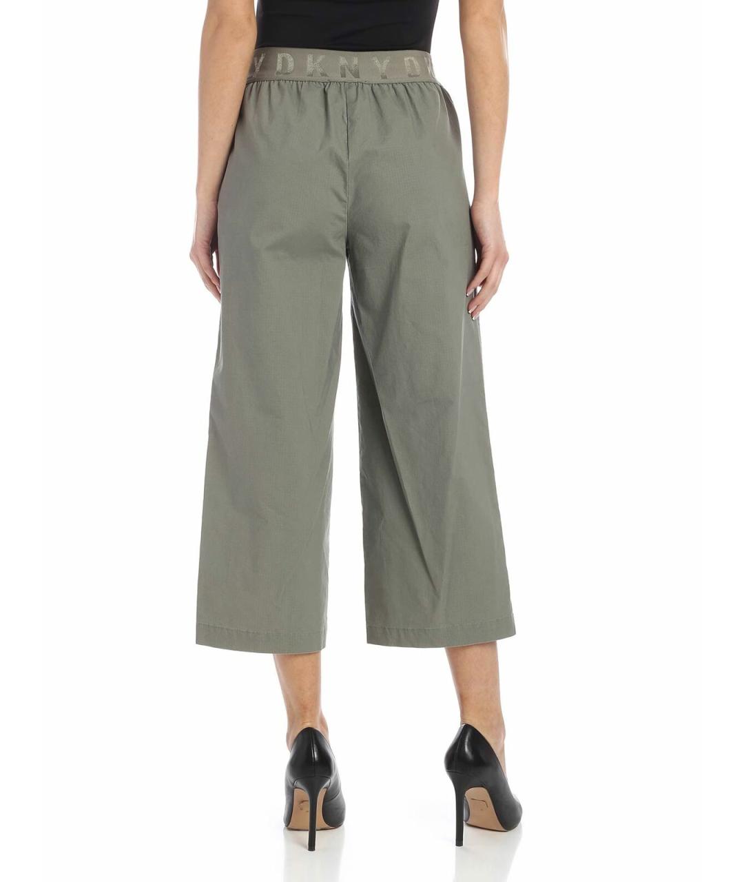 DKNY Зеленые хлопковые брюки широкие, фото 3
