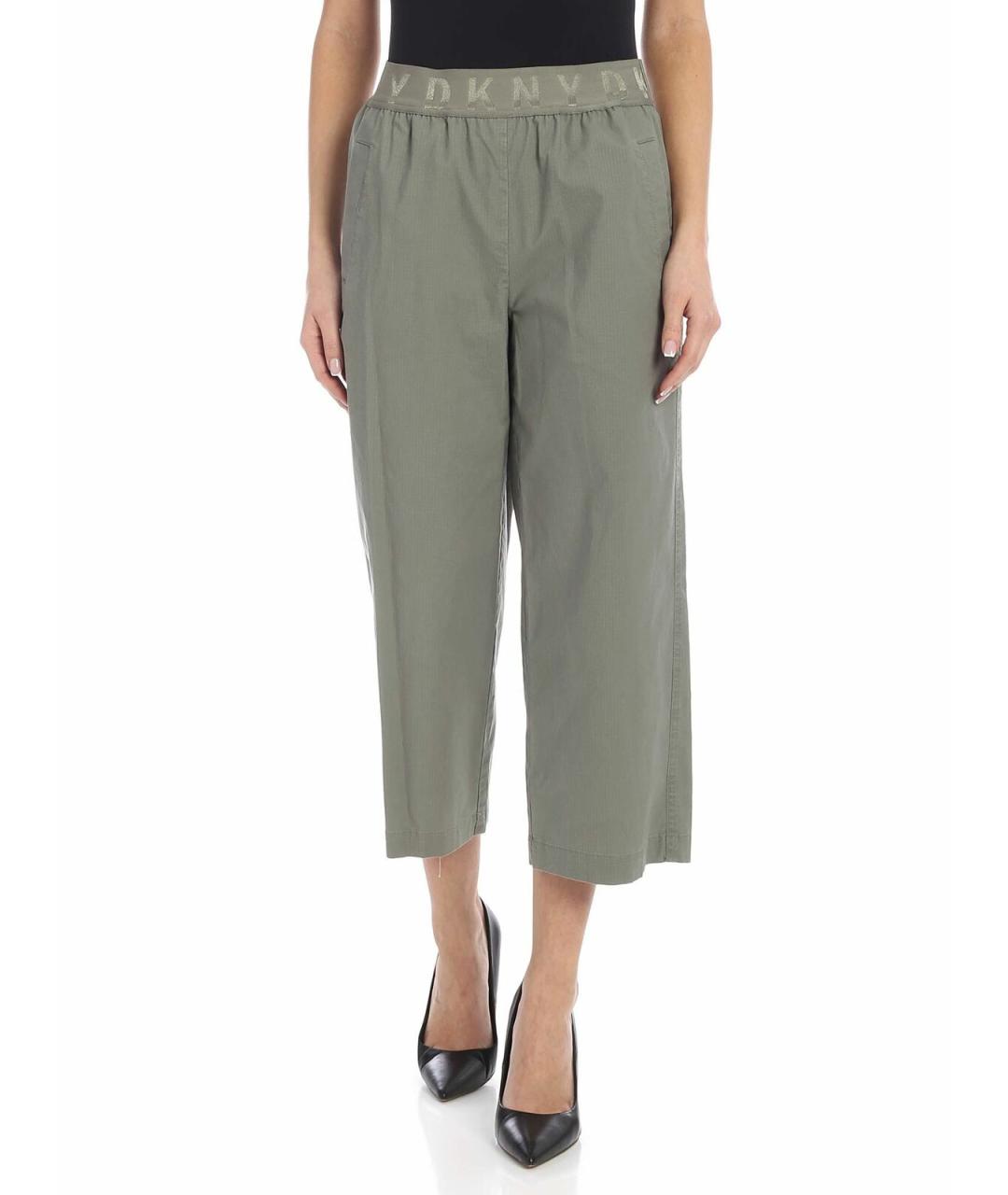DKNY Зеленые хлопковые брюки широкие, фото 1