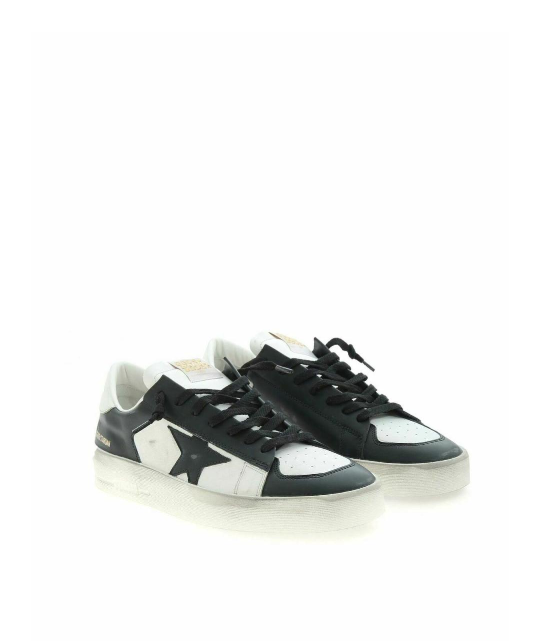 GOLDEN GOOSE DELUXE BRAND Черные кожаные низкие кроссовки / кеды, фото 2