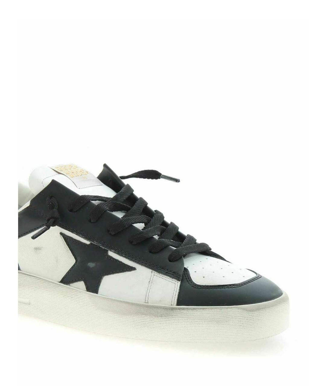 GOLDEN GOOSE DELUXE BRAND Черные кожаные низкие кроссовки / кеды, фото 4
