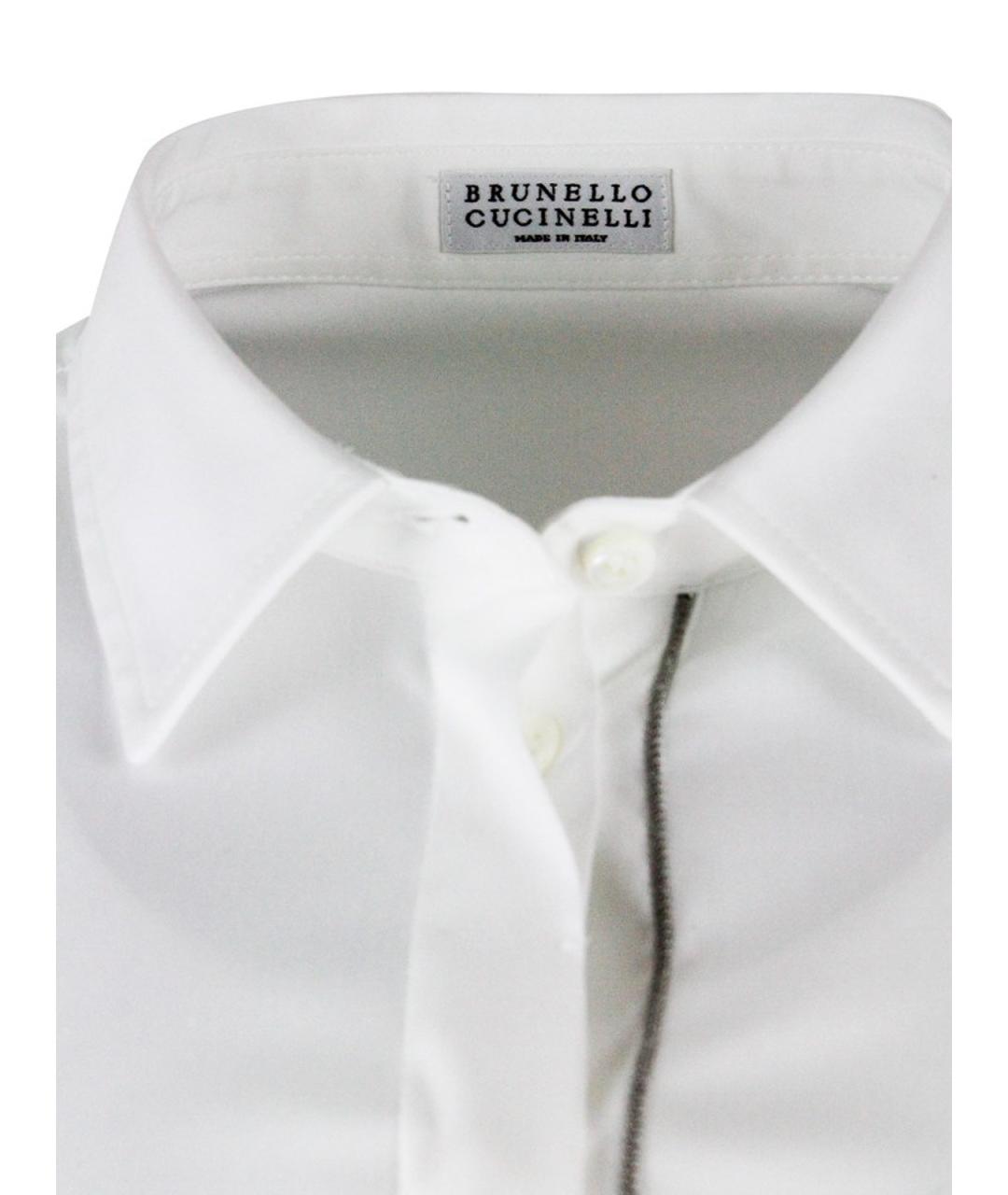 BRUNELLO CUCINELLI Белая хлопковая рубашка, фото 4