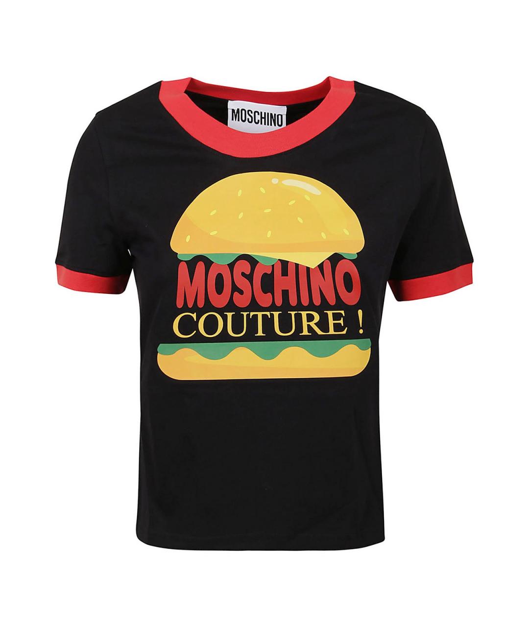 MOSCHINO Черная хлопковая футболка, фото 1